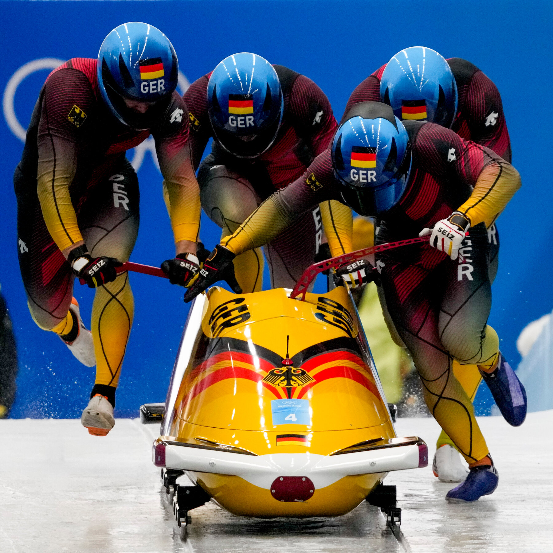 Sweeping Bobsled 4 Man Podium