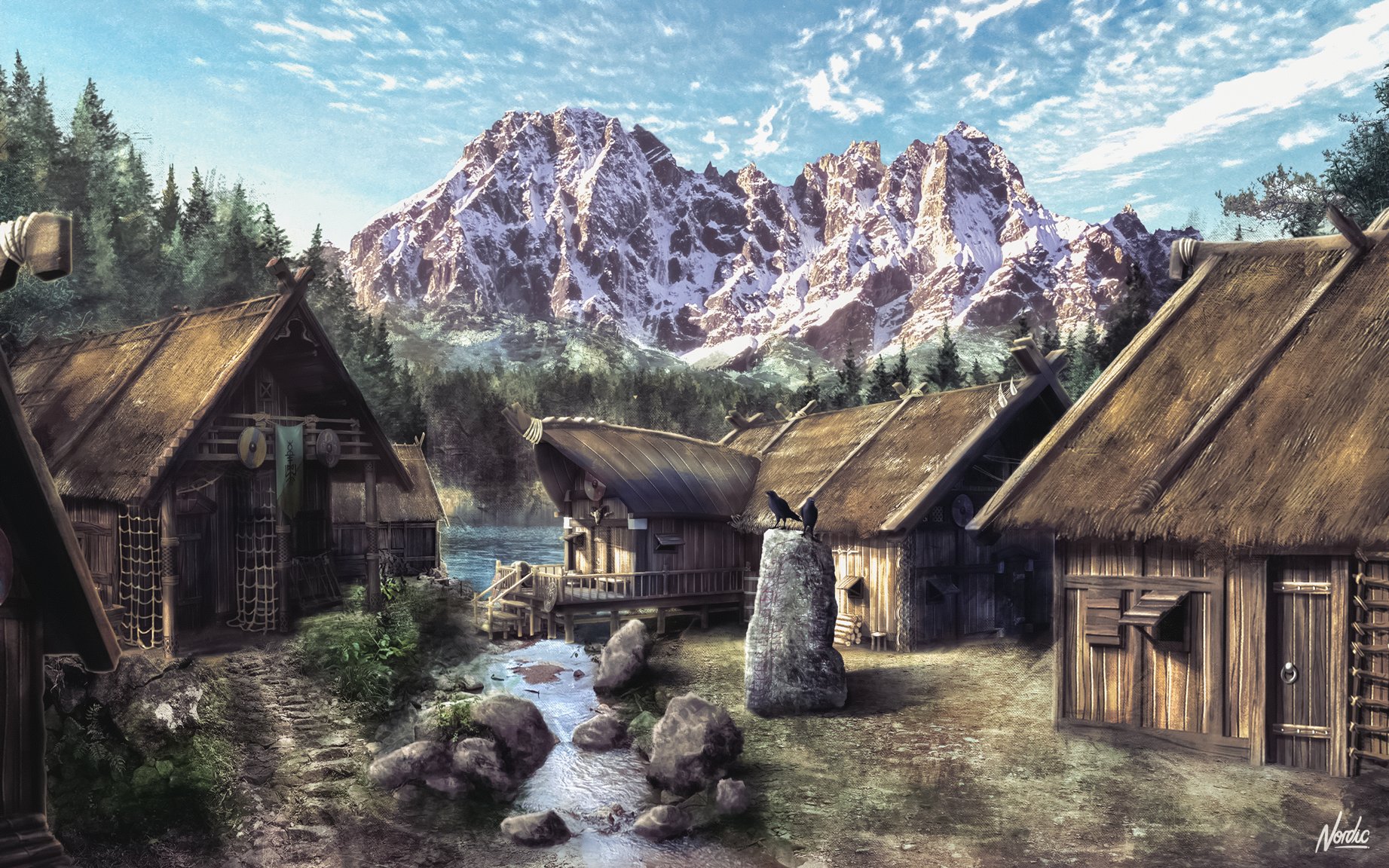 Viking Village concept art Support