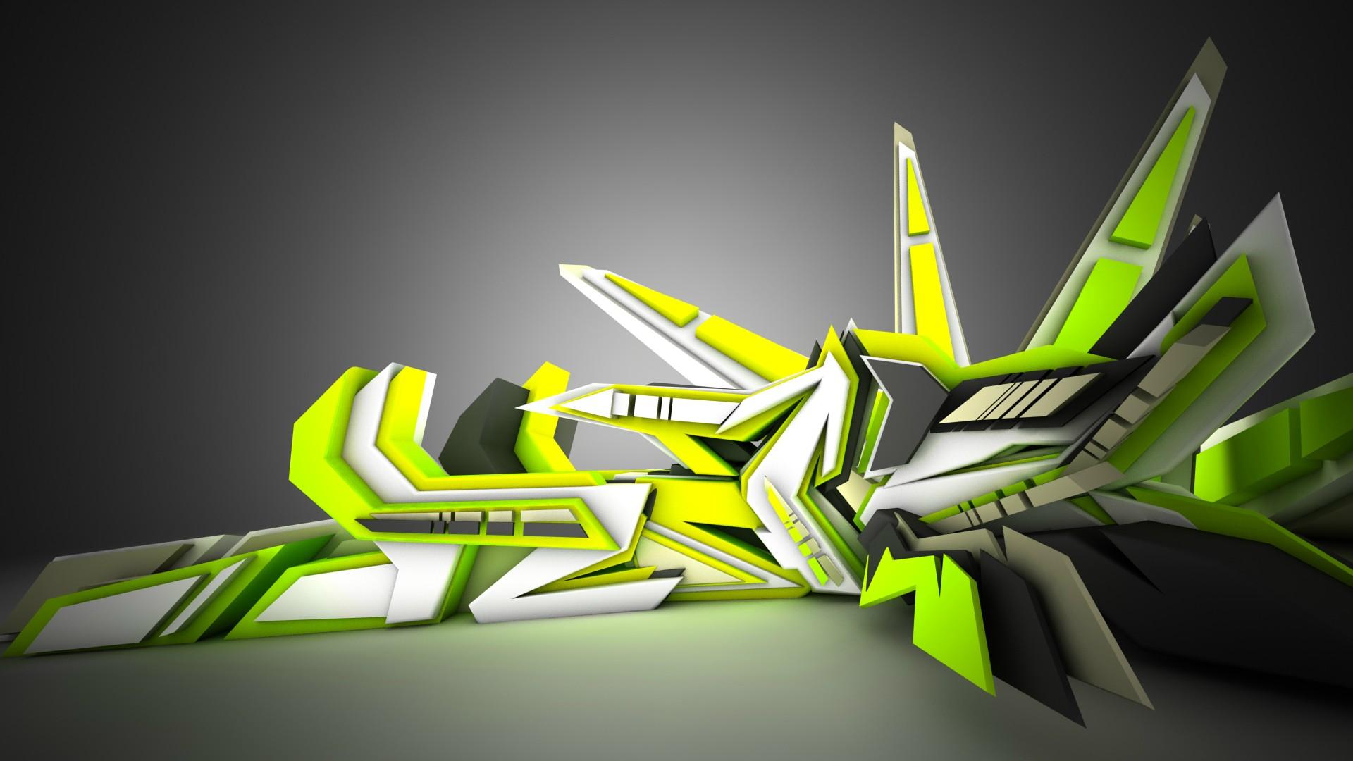 Abstract 3D Abstract Green HD Wallpaper