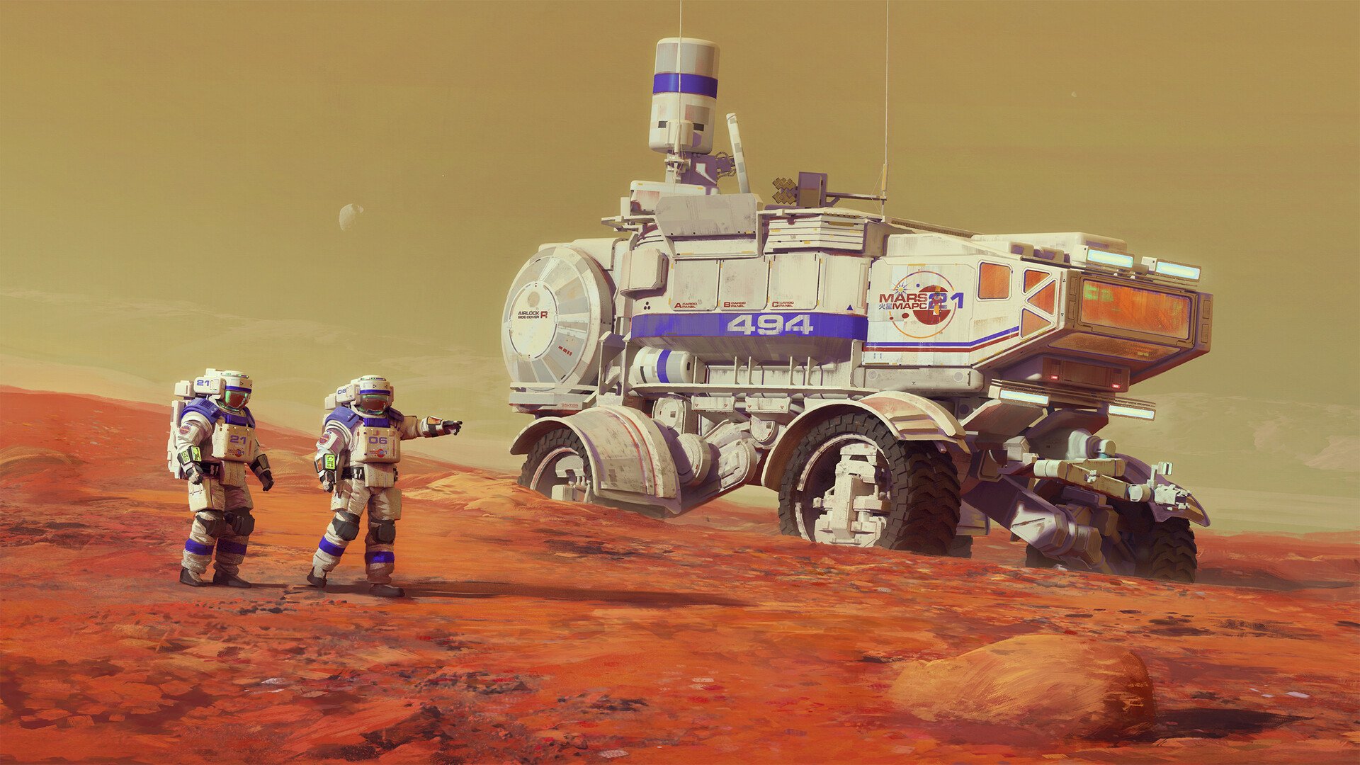 HD Wallpaper: Sci Fi Astronaut Rover