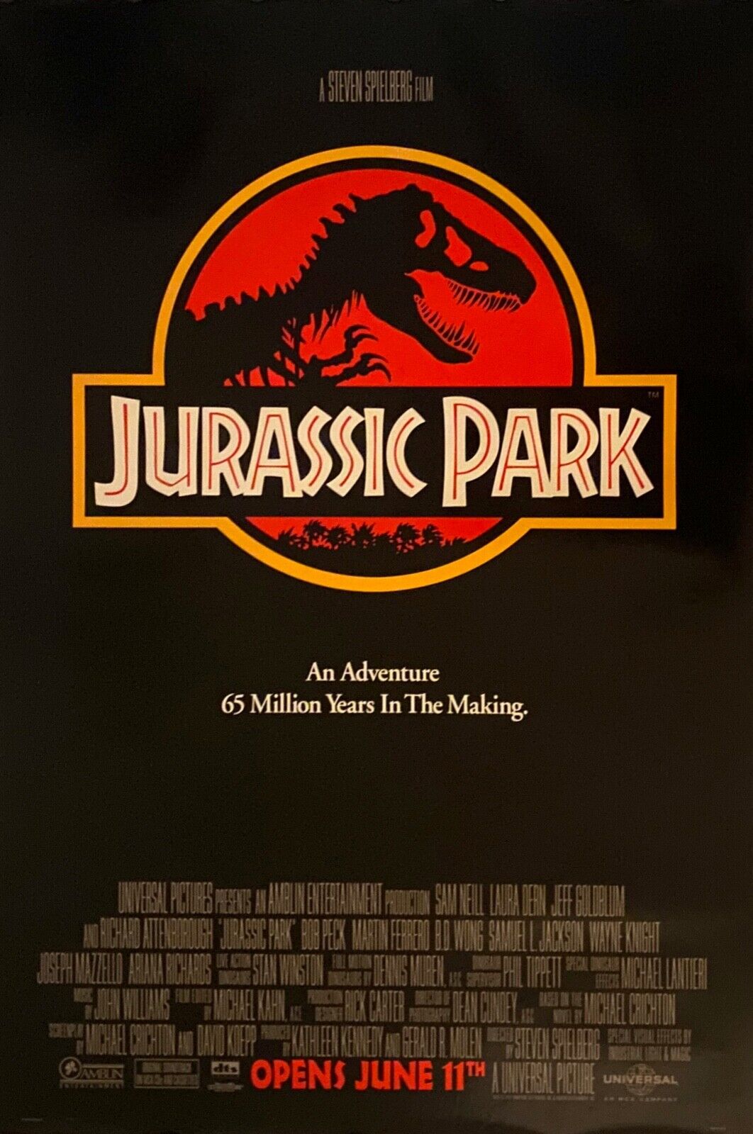 JURASSIC PARK ORIGINAL 1993 3 POSTER