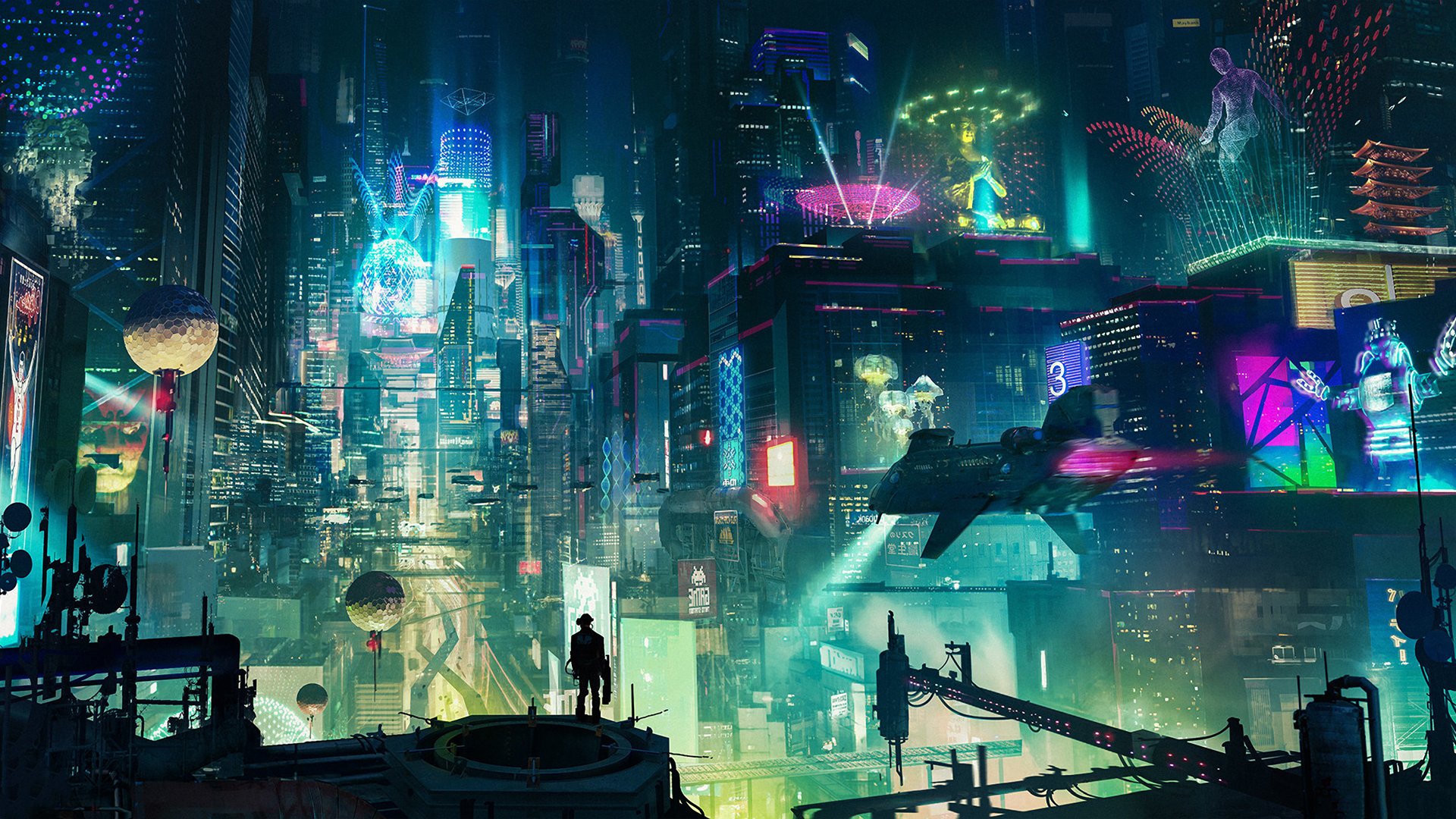 Cyberpunk Nightscape HD Wallpaper