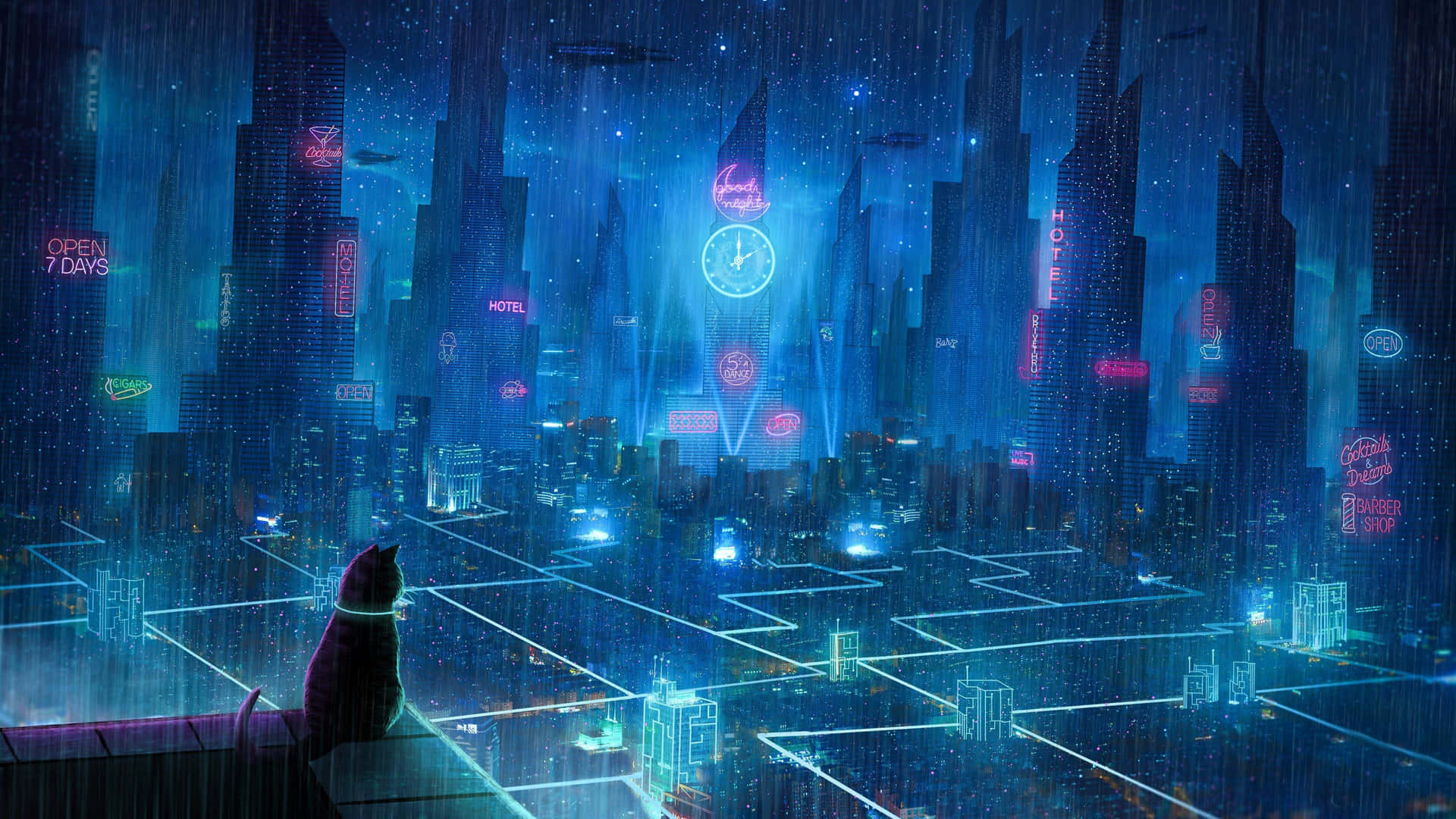 Download Pixel Perfection: Cyberpunk Pixel Art Wallpaper