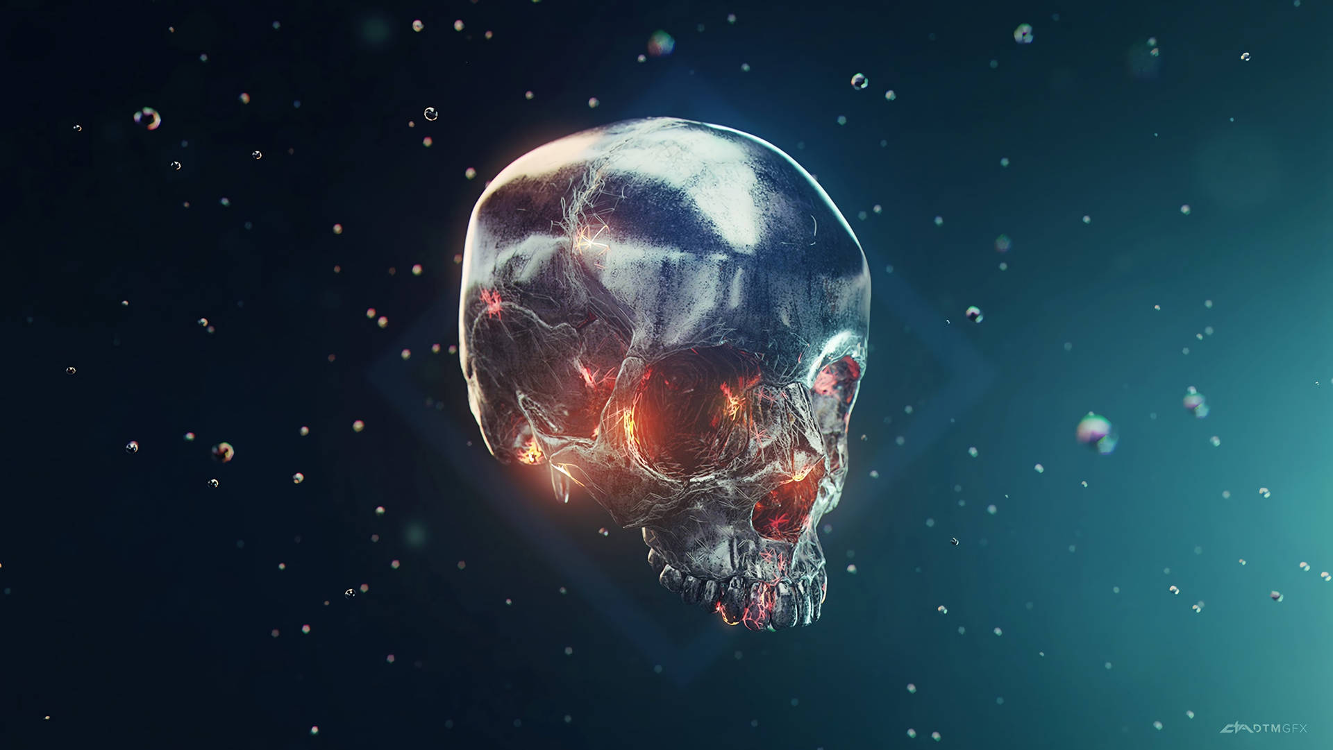 Cyberpunk Futuristic Skull Under