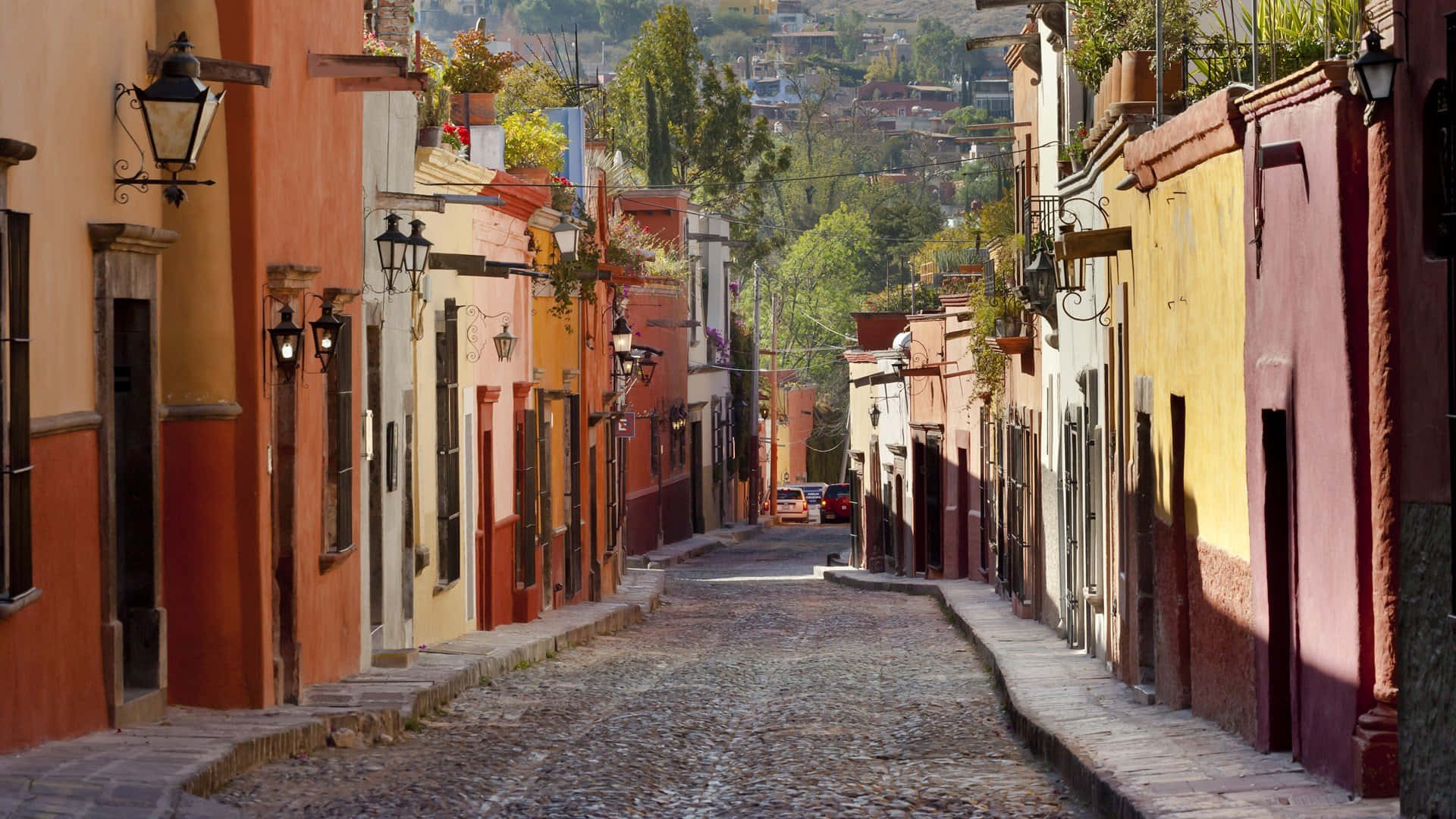 Cobblestone_ Street_ Mexico Wallpaper