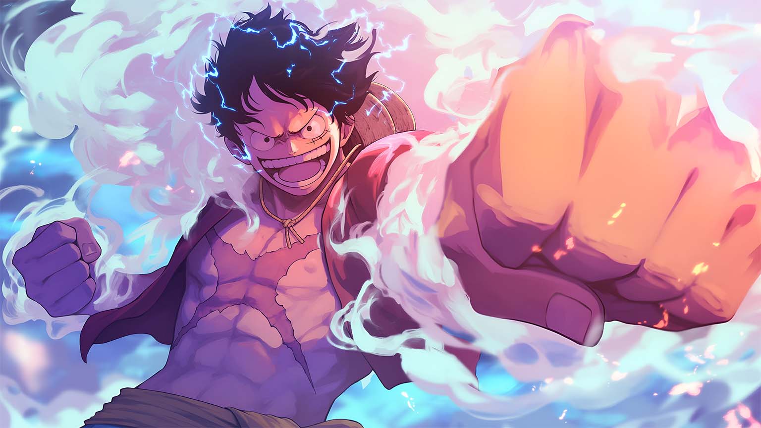 Cool Luffy Fire Punch Smile One Piece