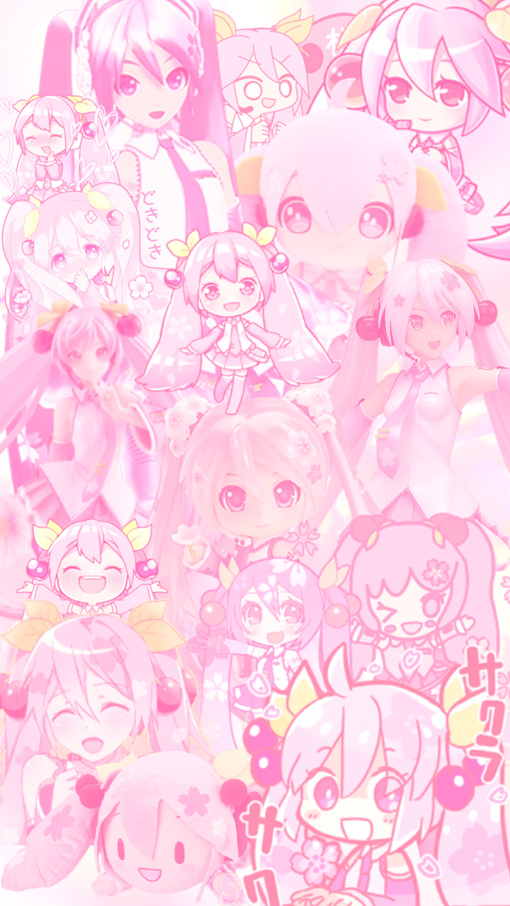 Sakura Miku phone wallpaper
