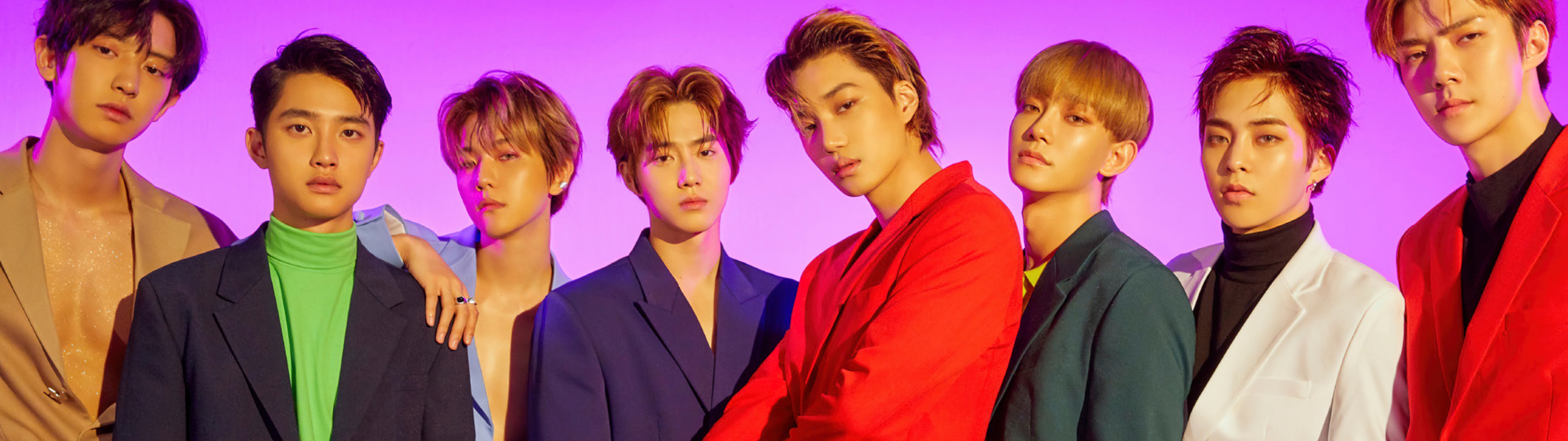 EXO Wallpaper 4K, Purple background