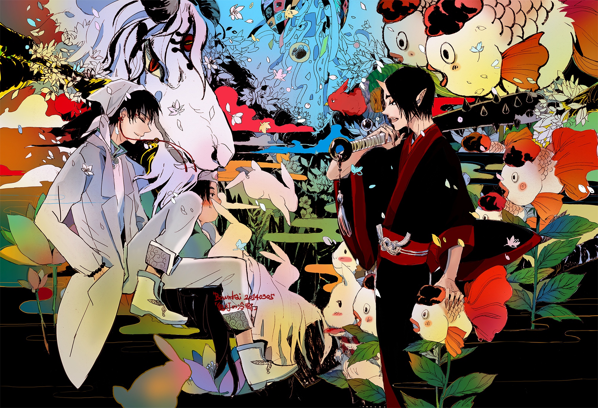 Wallpaper the demon, art, guys, Hoozuki