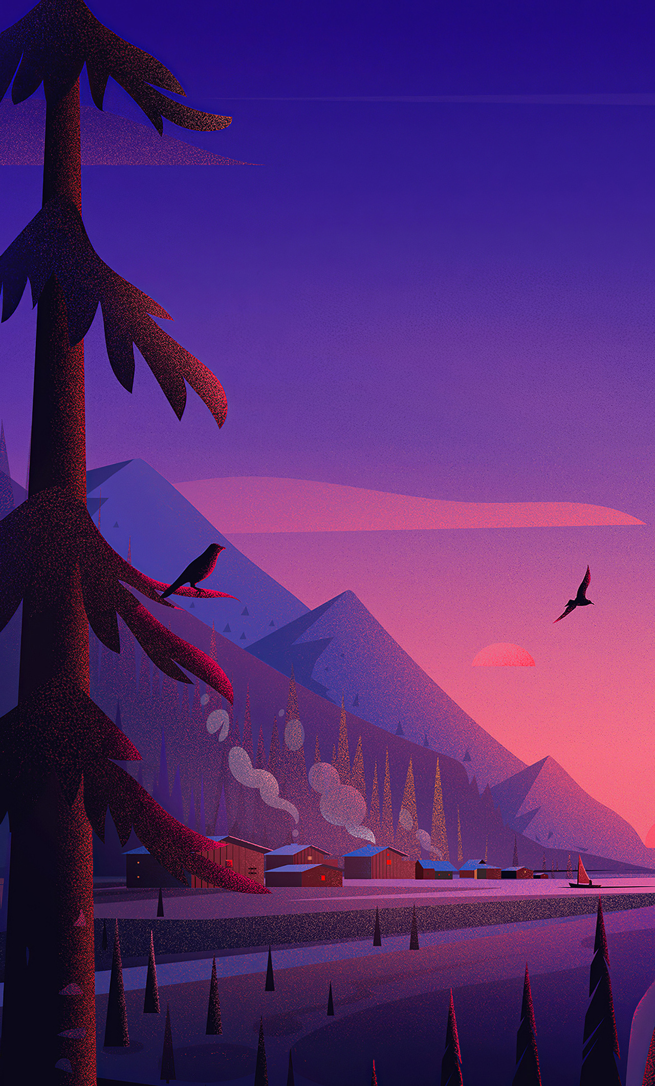 Coastal Town Minimalist 4k