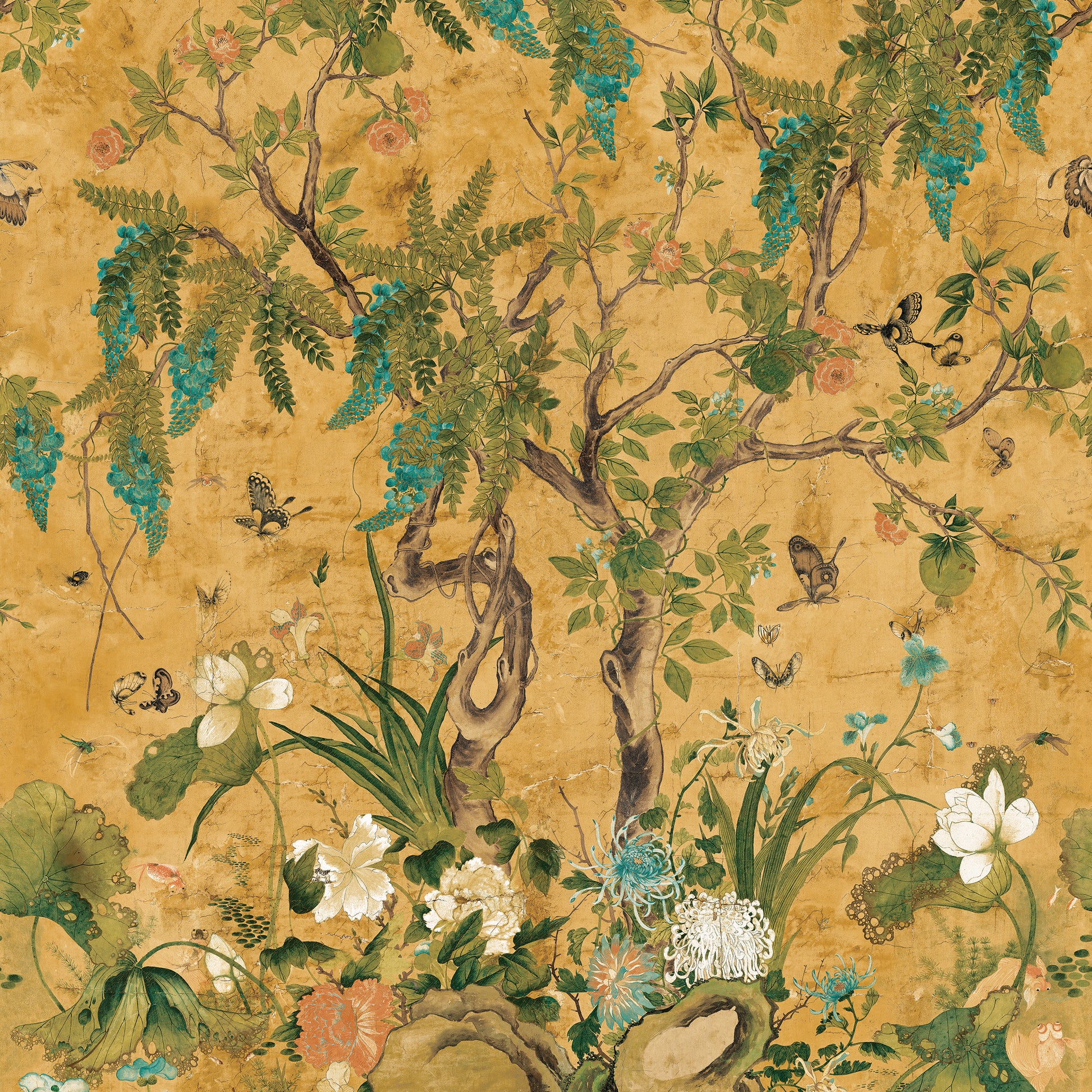 TM42052. Wild Wisteria Mural, Ochre