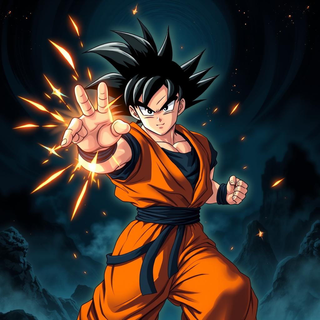 Epic Goku Dark Themed 4K Wallpaper