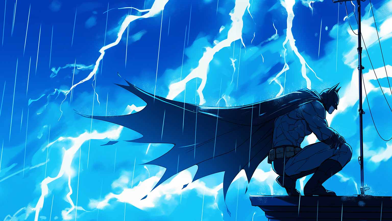 Batman in the Storm Desktop Wallpaper 4k Wallpaper