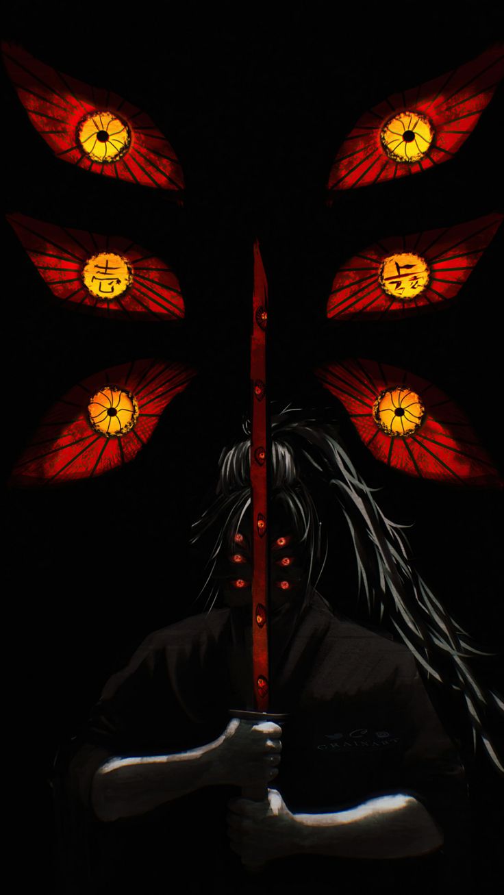 Kokushibo, Demon Slayer, 6 eyes demon, dark, 1080x1920 wallpaper