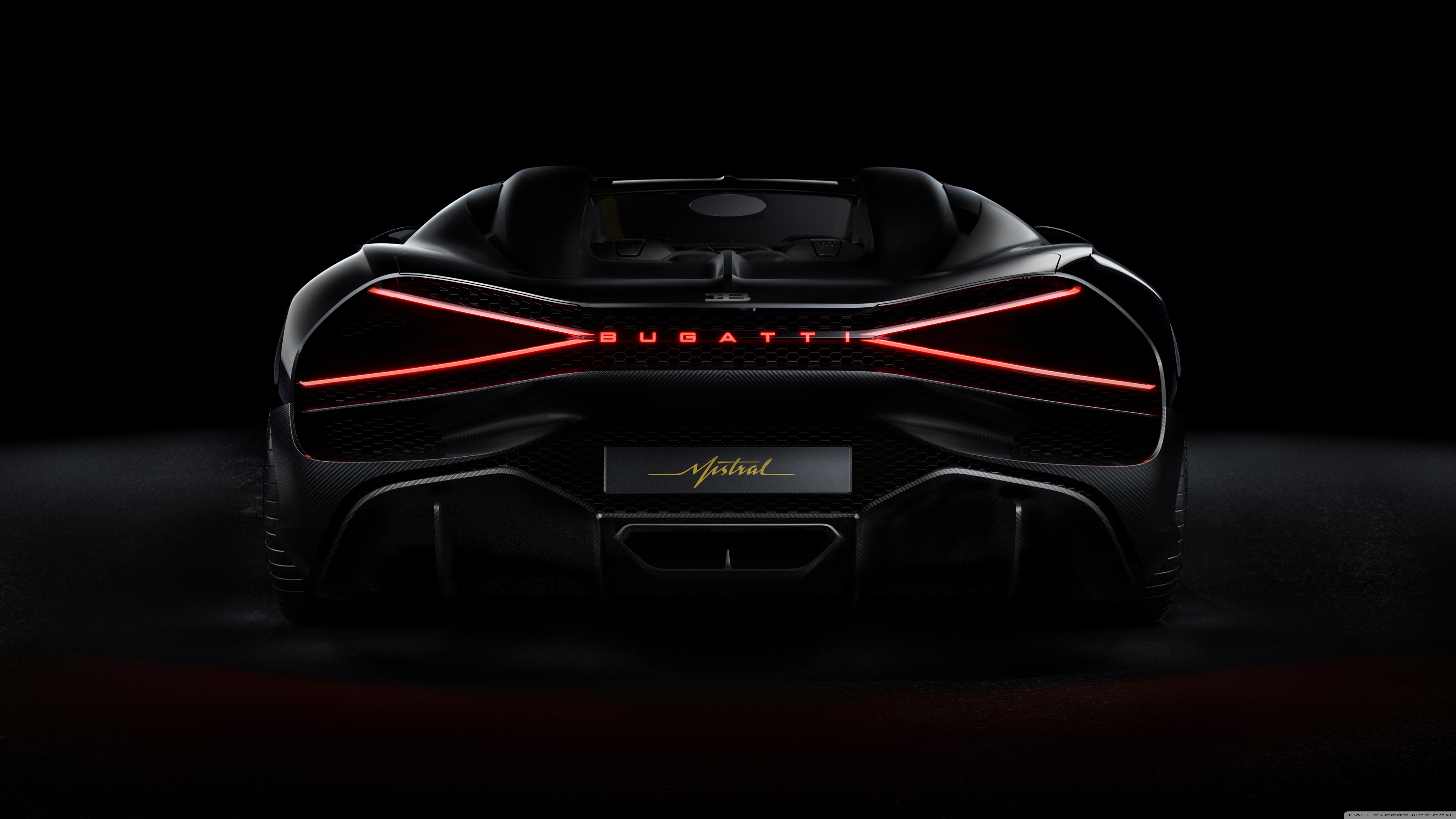 Black Bugatti W16 Mistral Sports Car