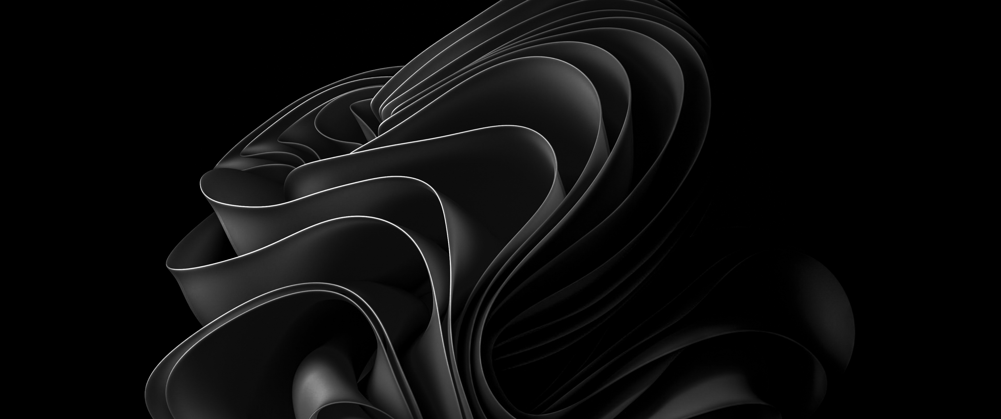 Windows 11 Wallpaper 4K, Black abstract