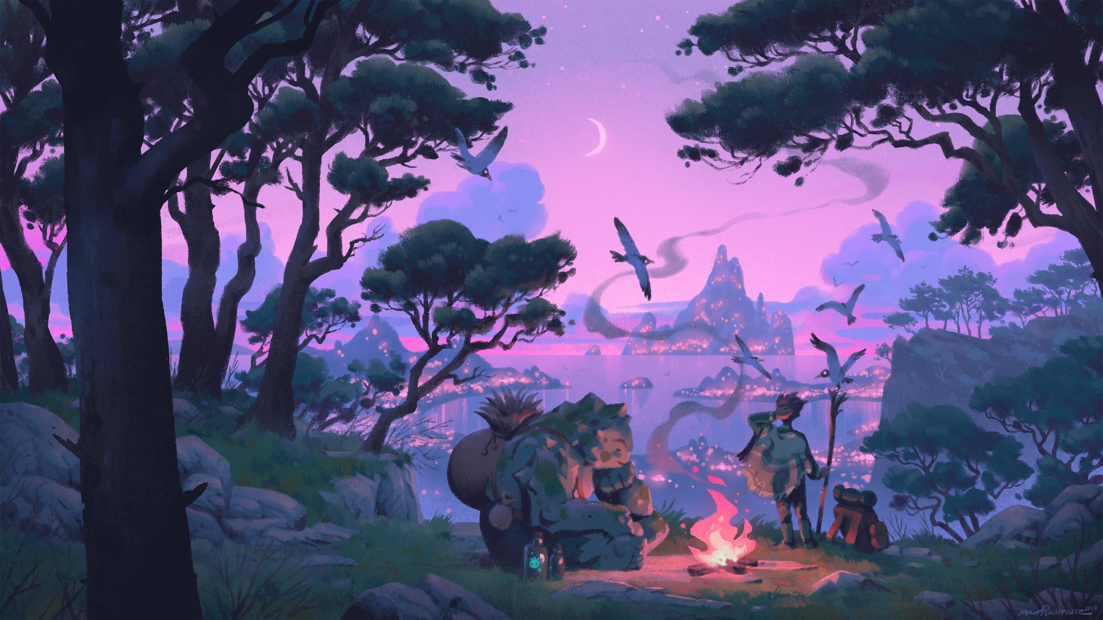 Lofi Desktop Purple 4k Wallpaper