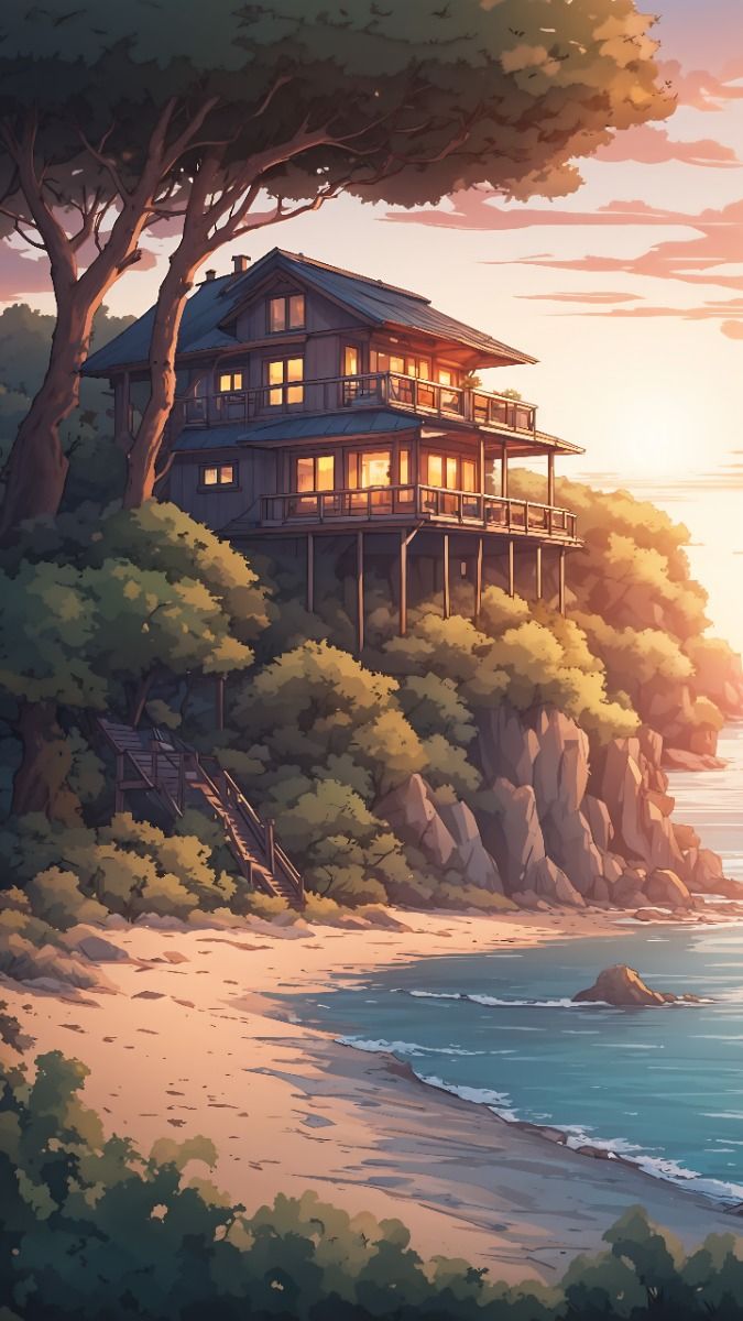 anime house, home wallpaper