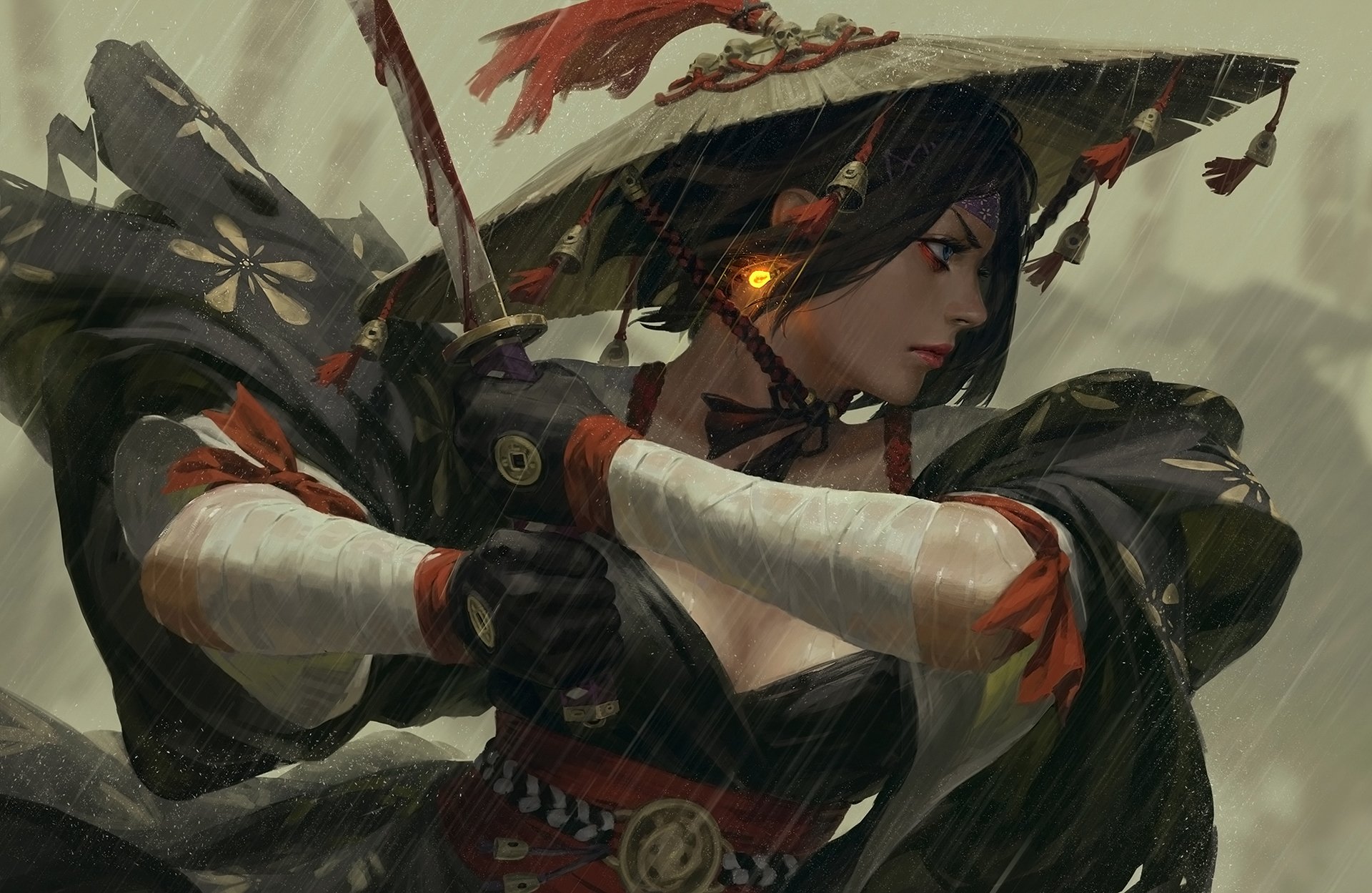 Samurai Woman Warrior HD Anime Wallpaper