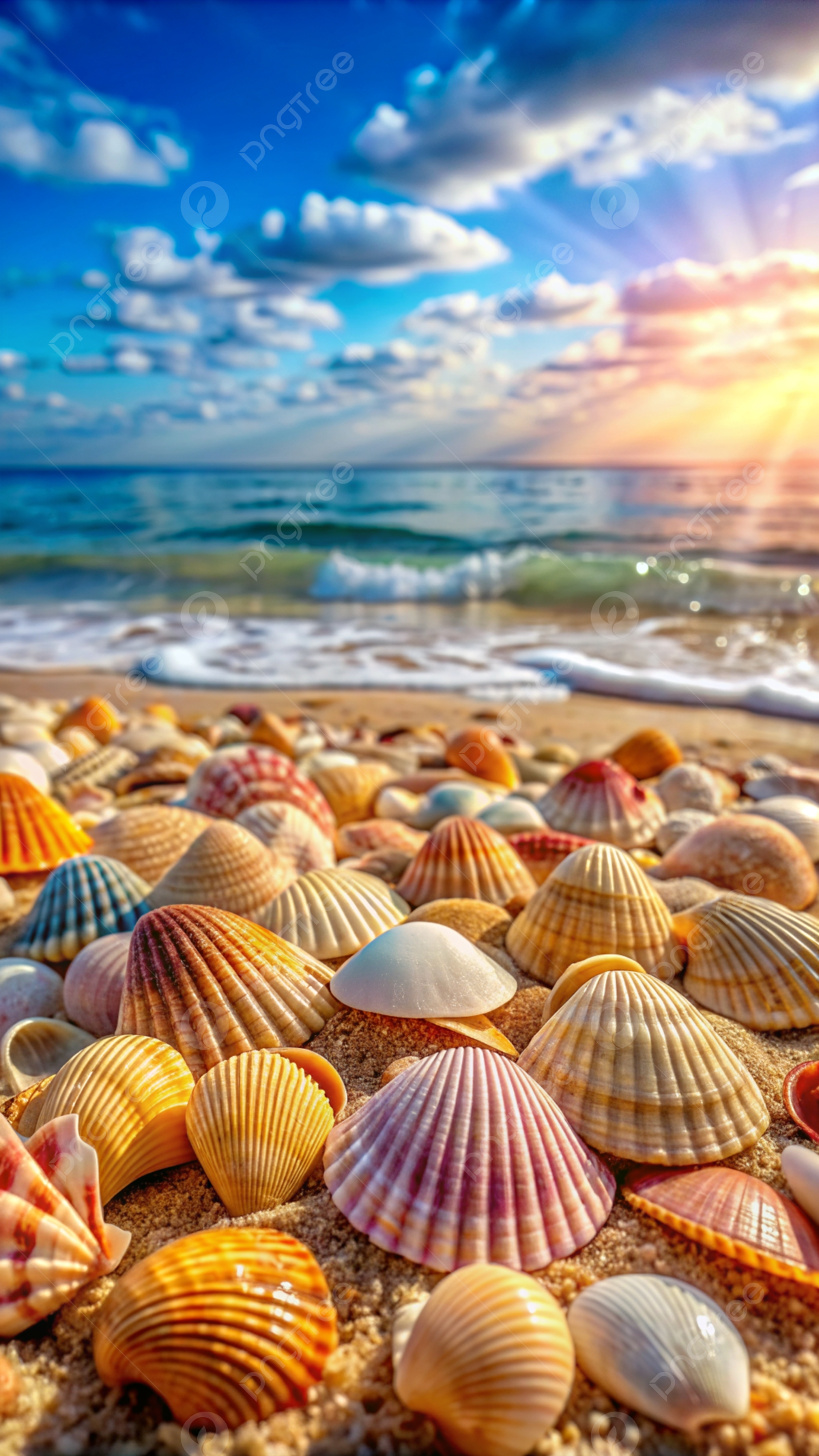 Aesthetic Wallpaper Of Sea Shells On The Summer Beach Background Wallpaper Image For Free Download