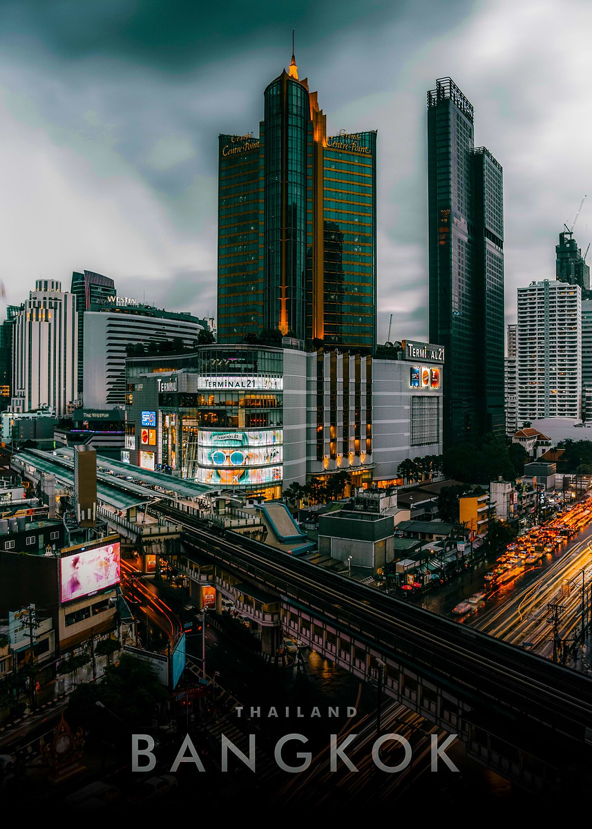 Bangkok City night' Poster, picture
