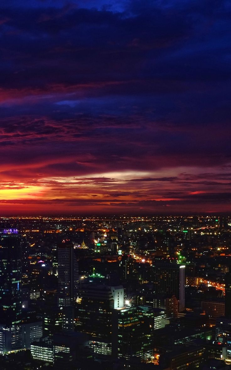 Wallpaper bangkok night city sunset