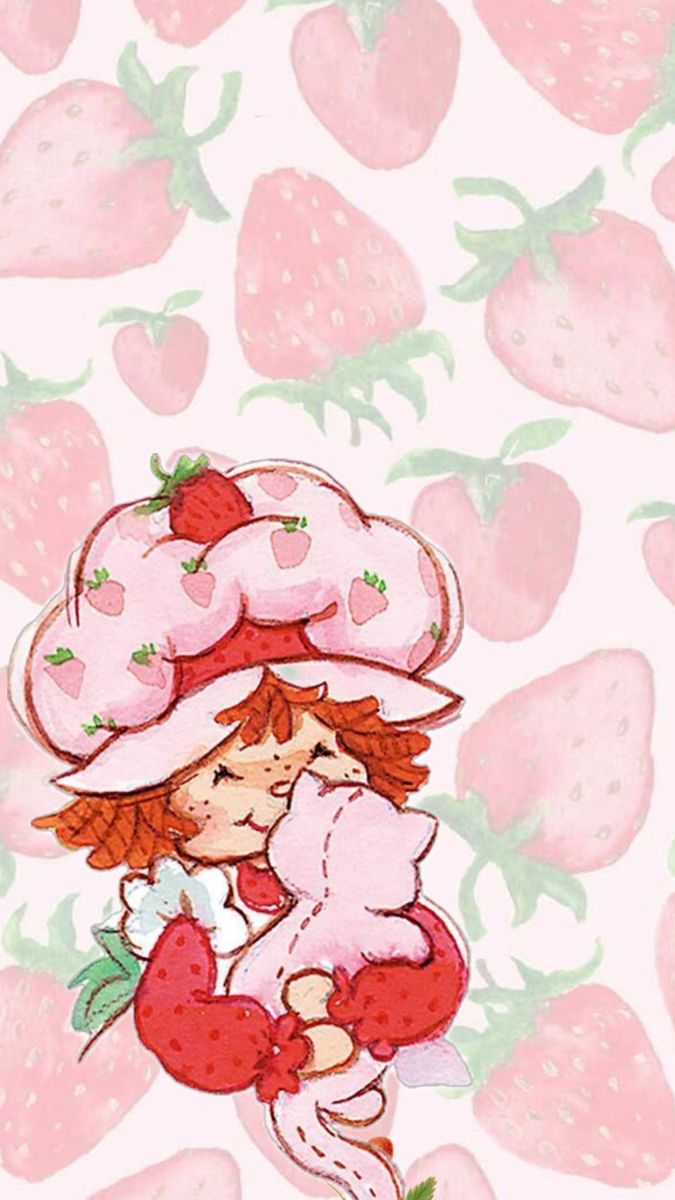 strawberry shortcake. Cute wallpaper, Hello kitty iphone wallpaper, Wallpaper iphone cute