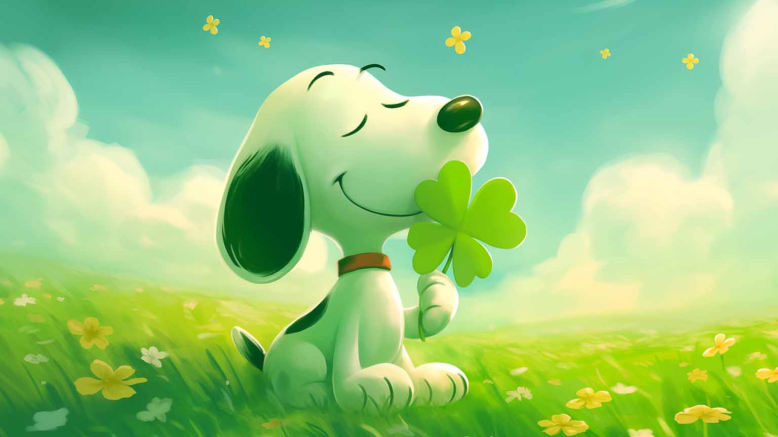 Peanuts Snoopy Four Leaf Happiness