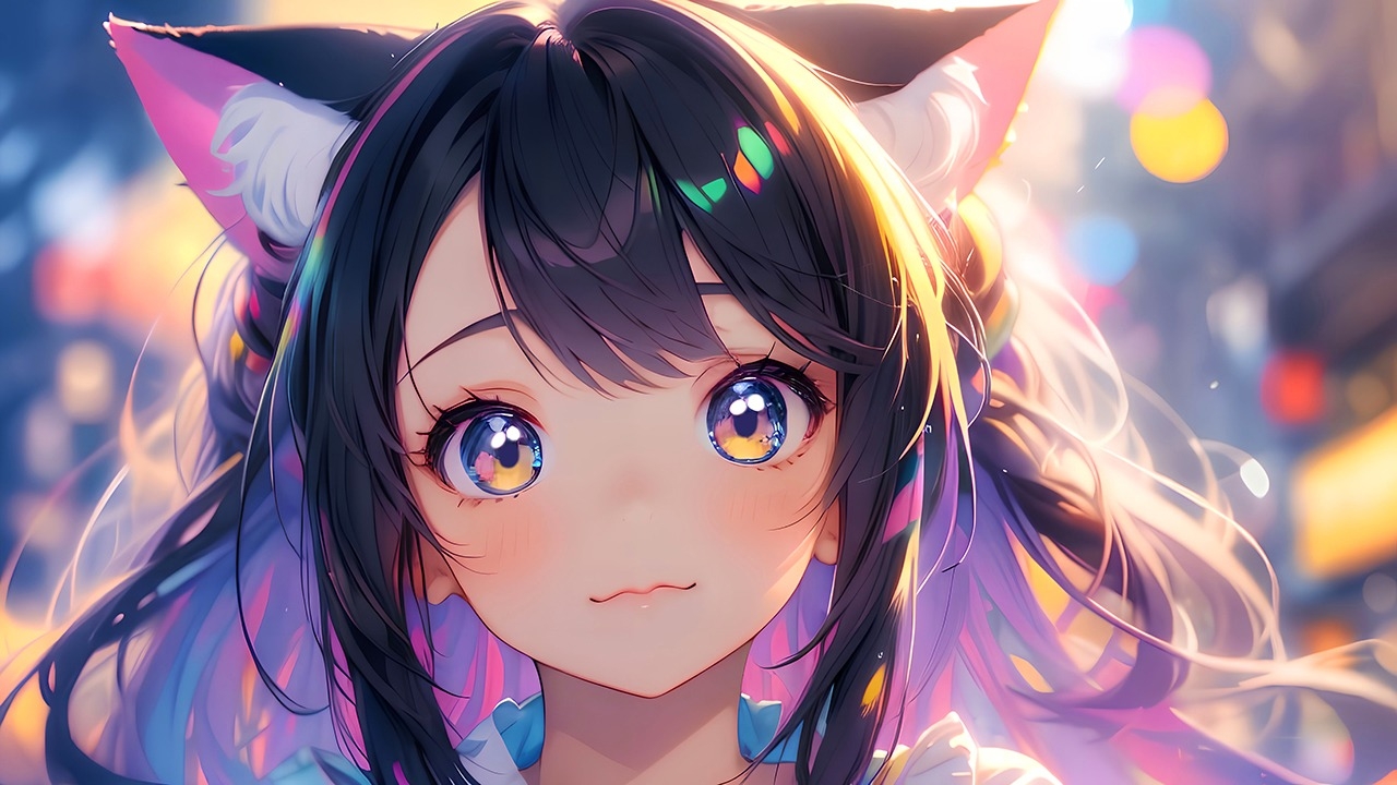 Nekomimi Anime Girl Desktop Wallpaper