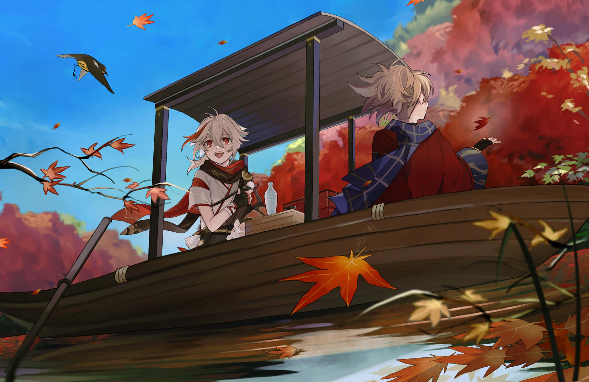 Kazuha Prepares for Adventure Wallpaper