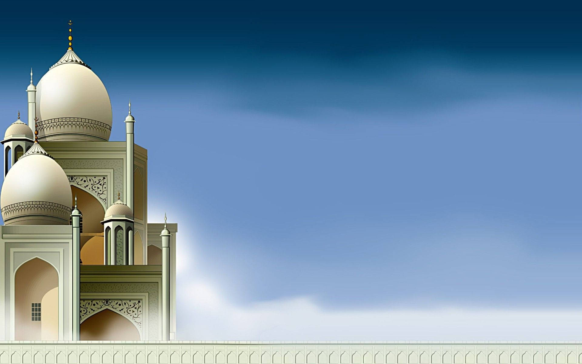 Islamic Mosque 3D Rendering Wallpaper