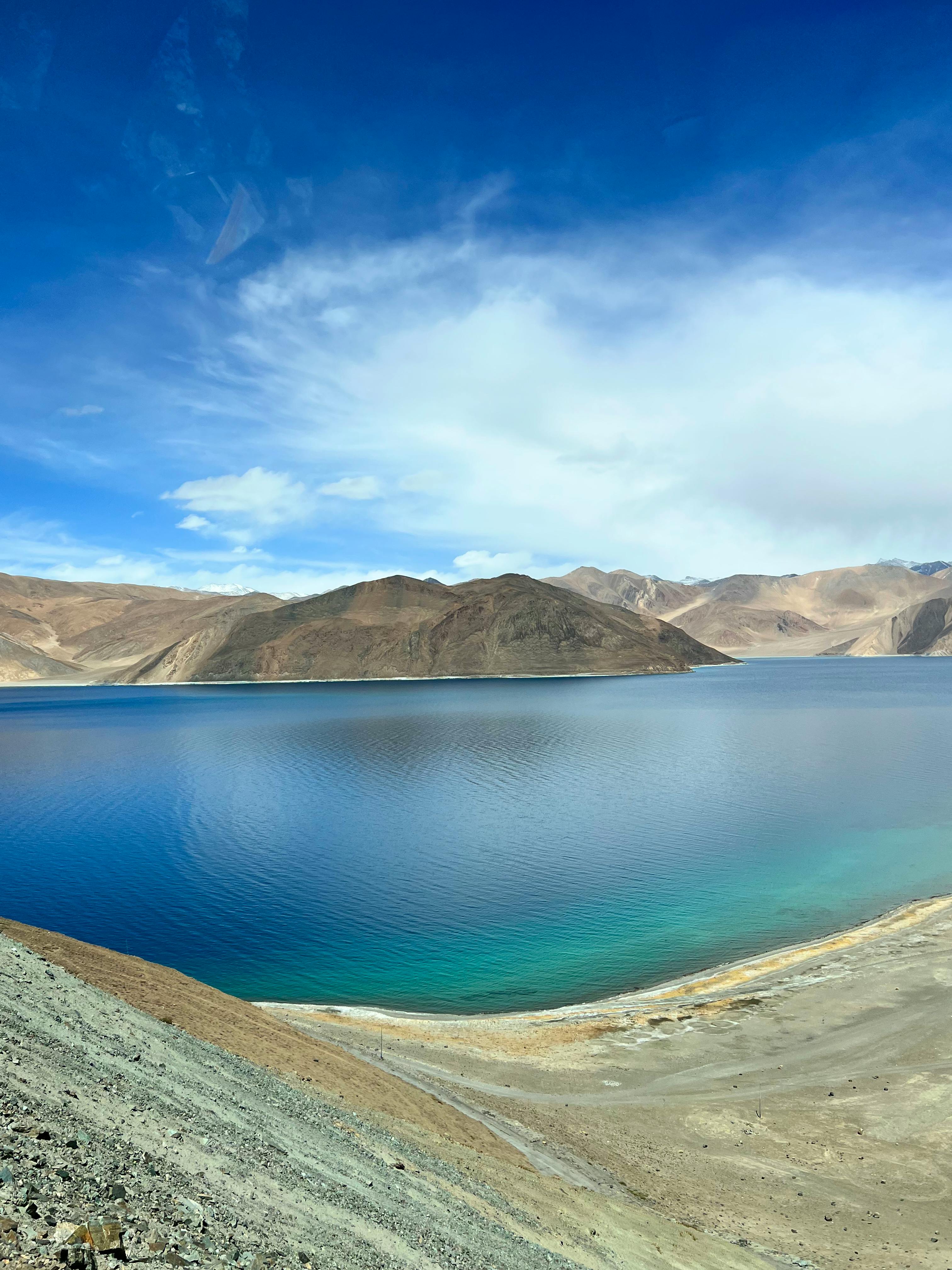 Blue Sky over Mountains and Lake · Free