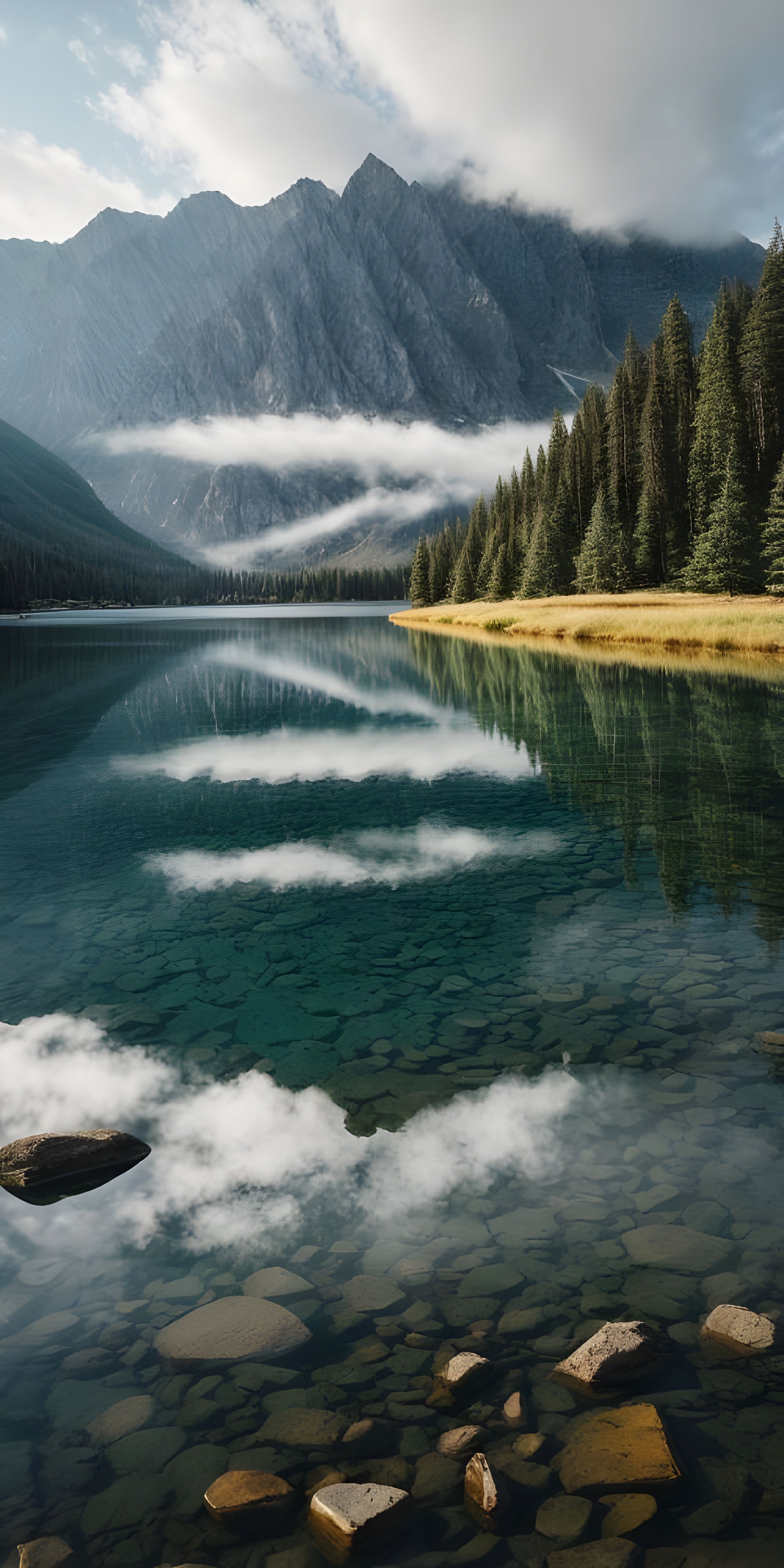Nature wallpaper for mobile, lake water