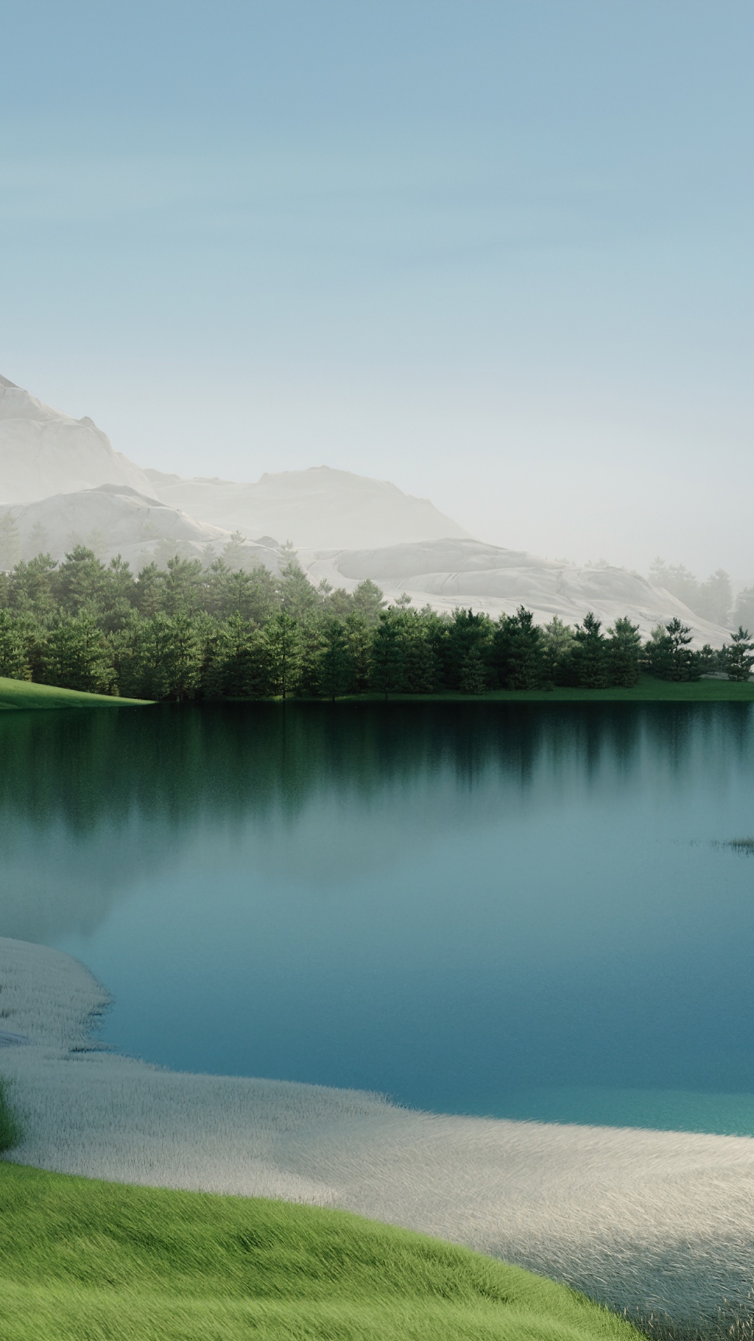 Landscape Wallpaper 4K, Windows 11, Lake, Forest, Daytime