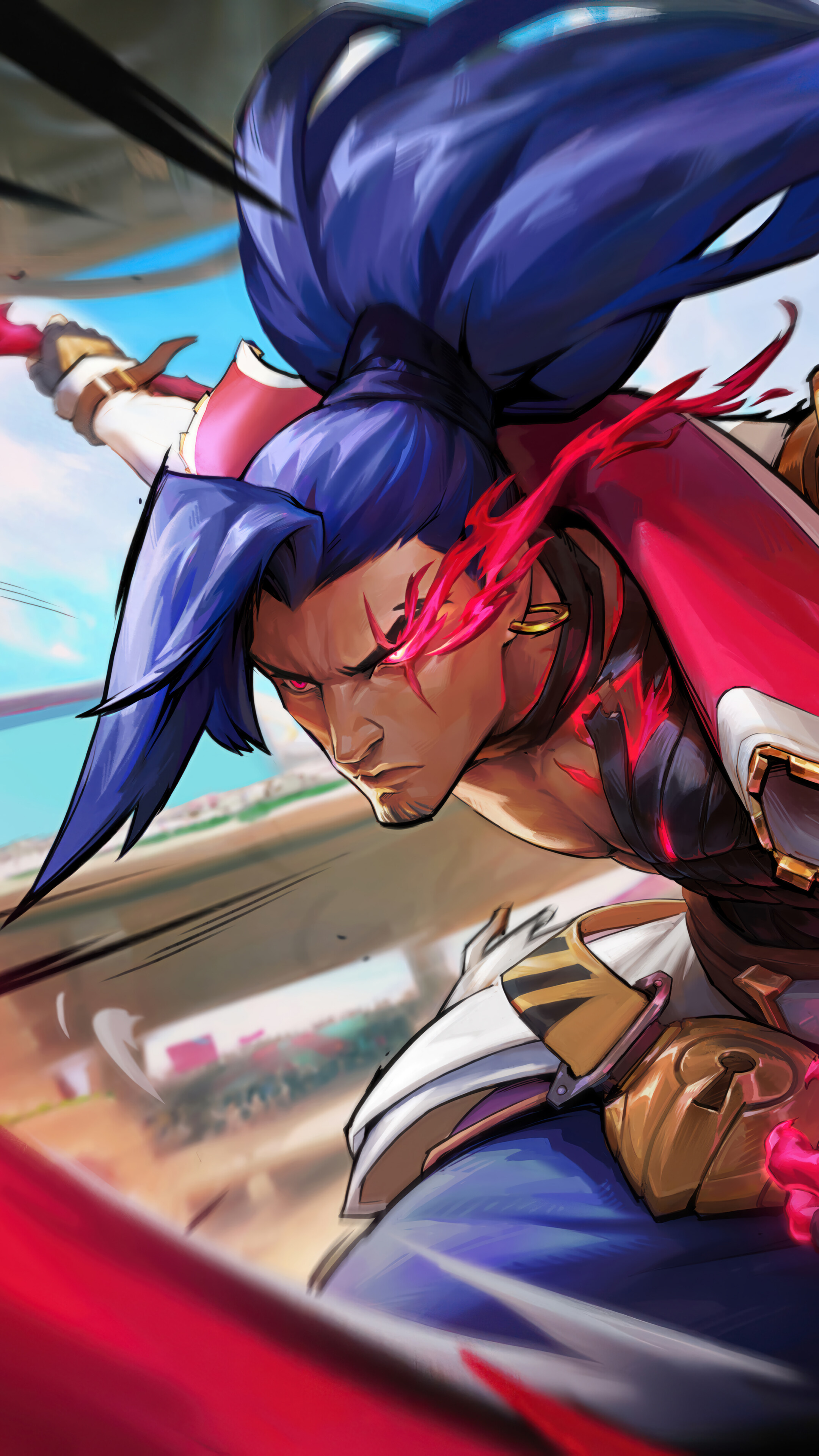 Soul Fighter Yasuo LoL Skin Splash Art