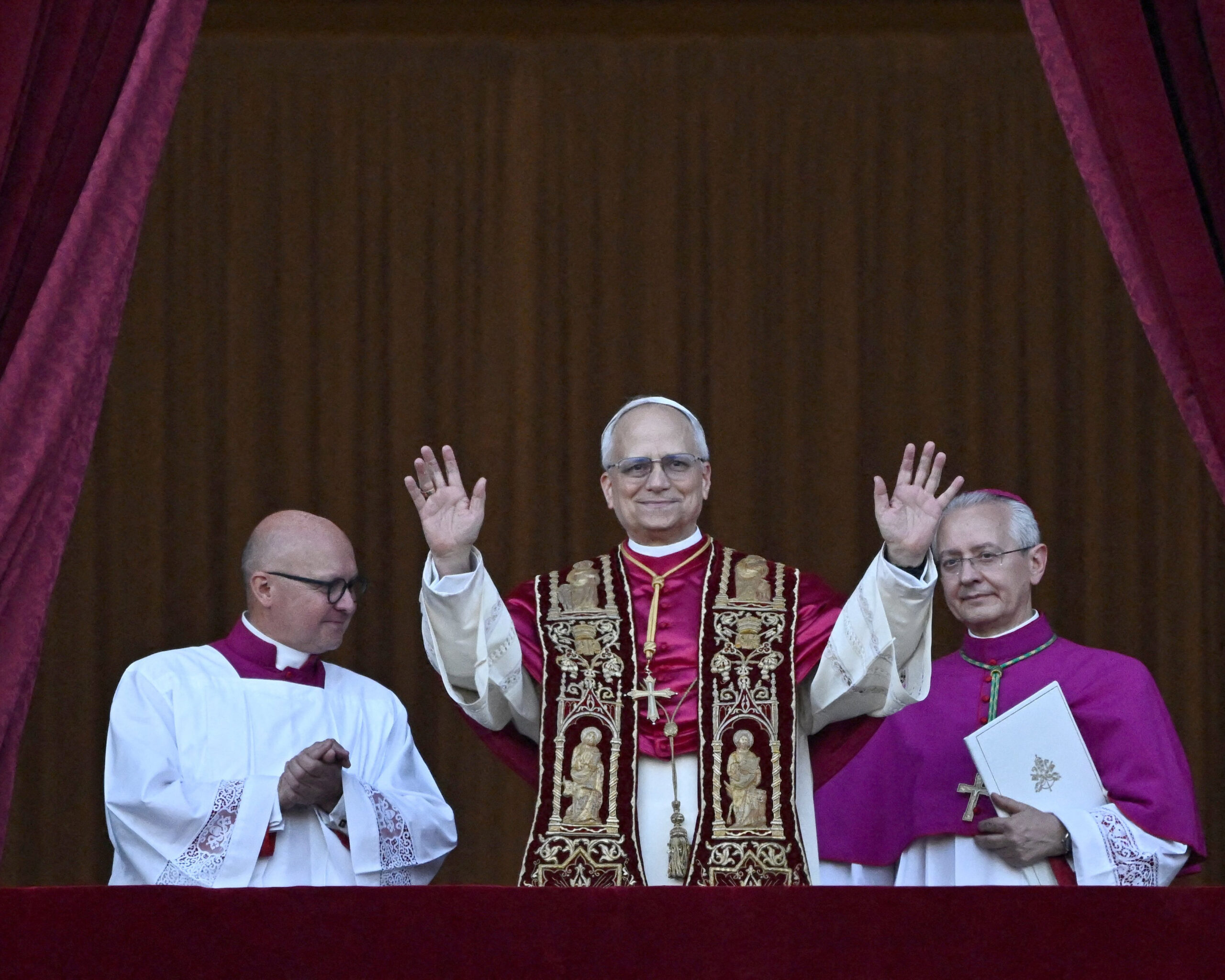 Pope Leo XIV steps out on balcony of St