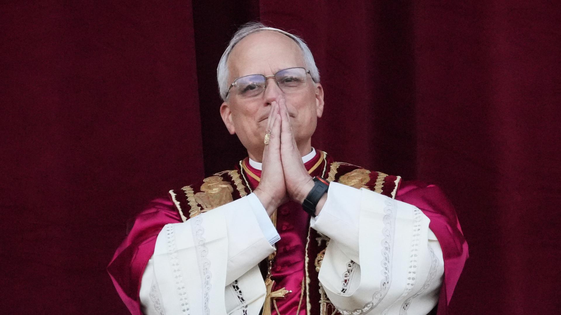 Newly elected Pope Leo XIV makes first