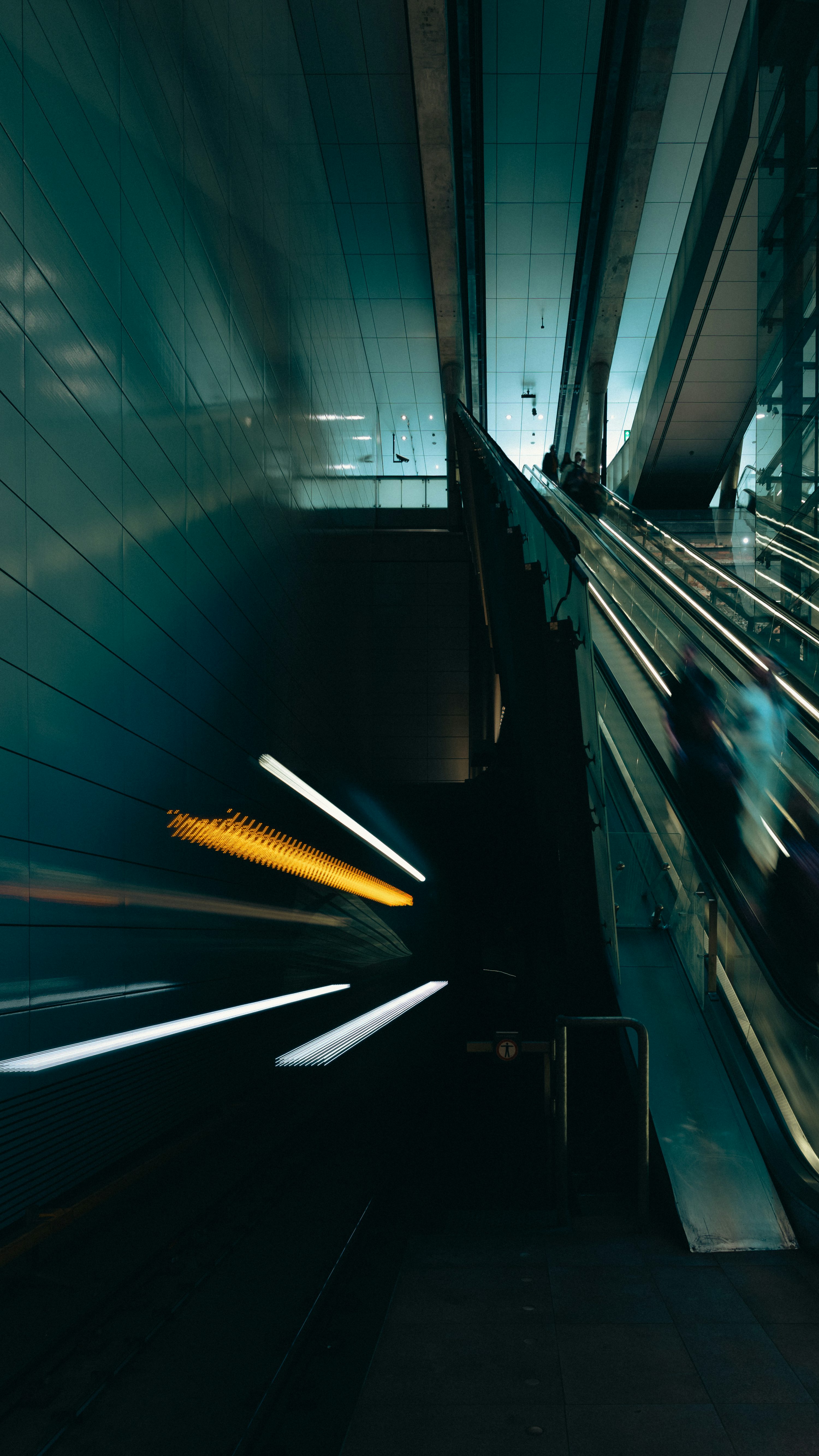 A blurry photo of a train going through
