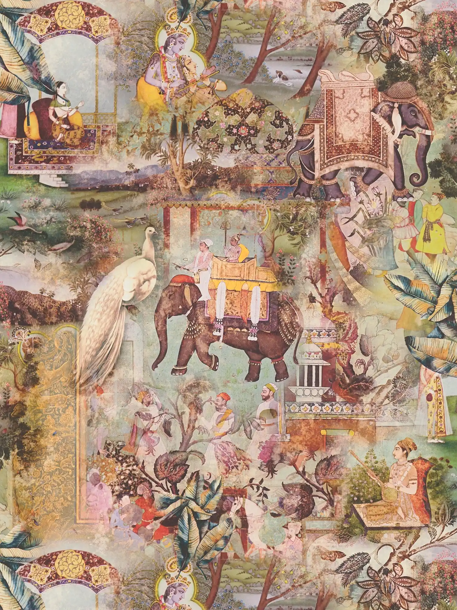 Ethno wallpaper India vintage design