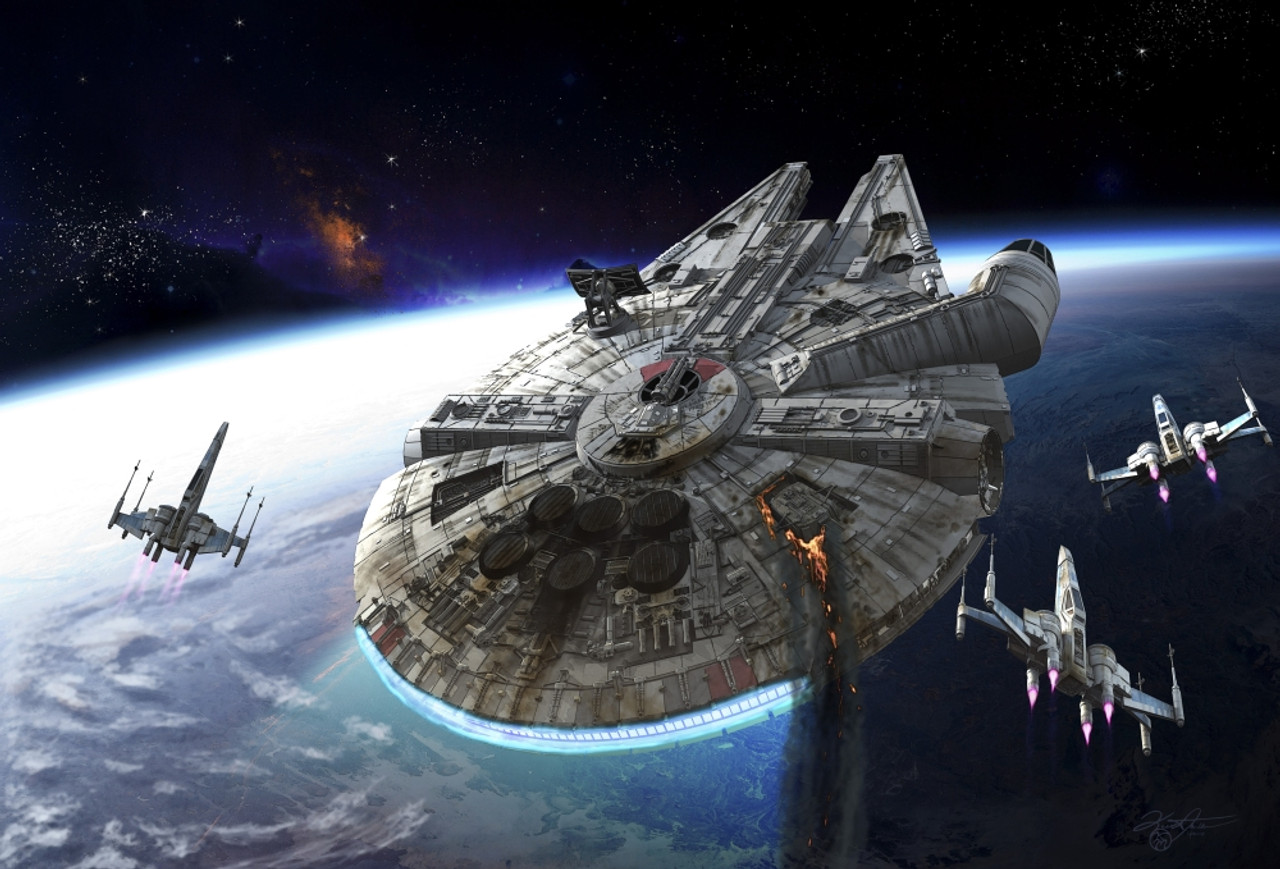 Star Wars Millenium Falcon being