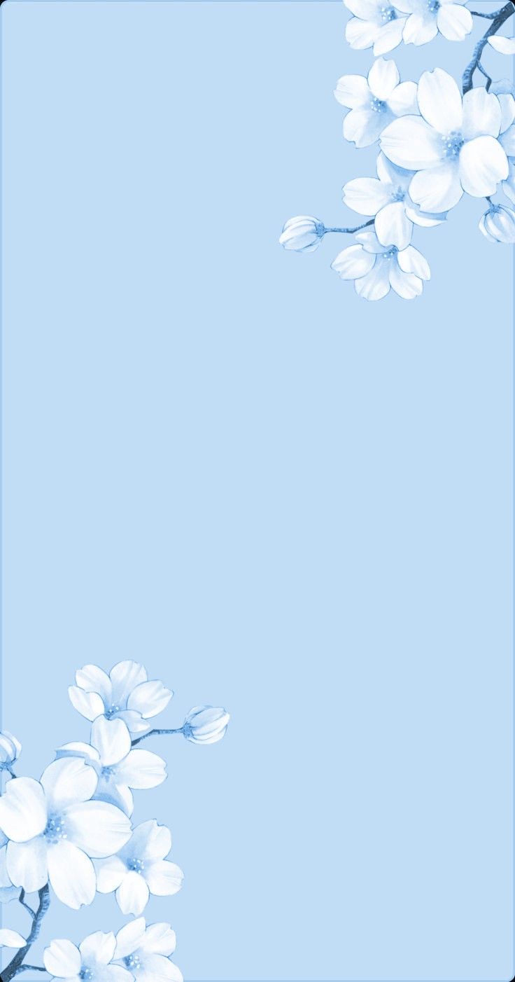 Blue flower wallpaper, Blue background