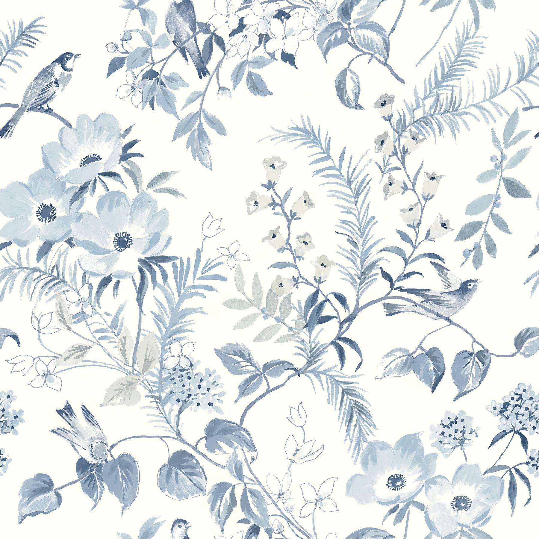 4072 70004 Frederique Blue Floral Wallpaper