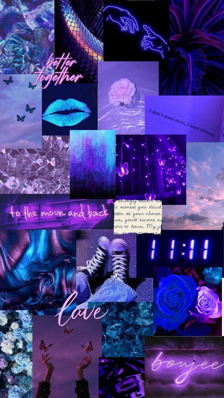 Blue and purple aesthetic wallpaper