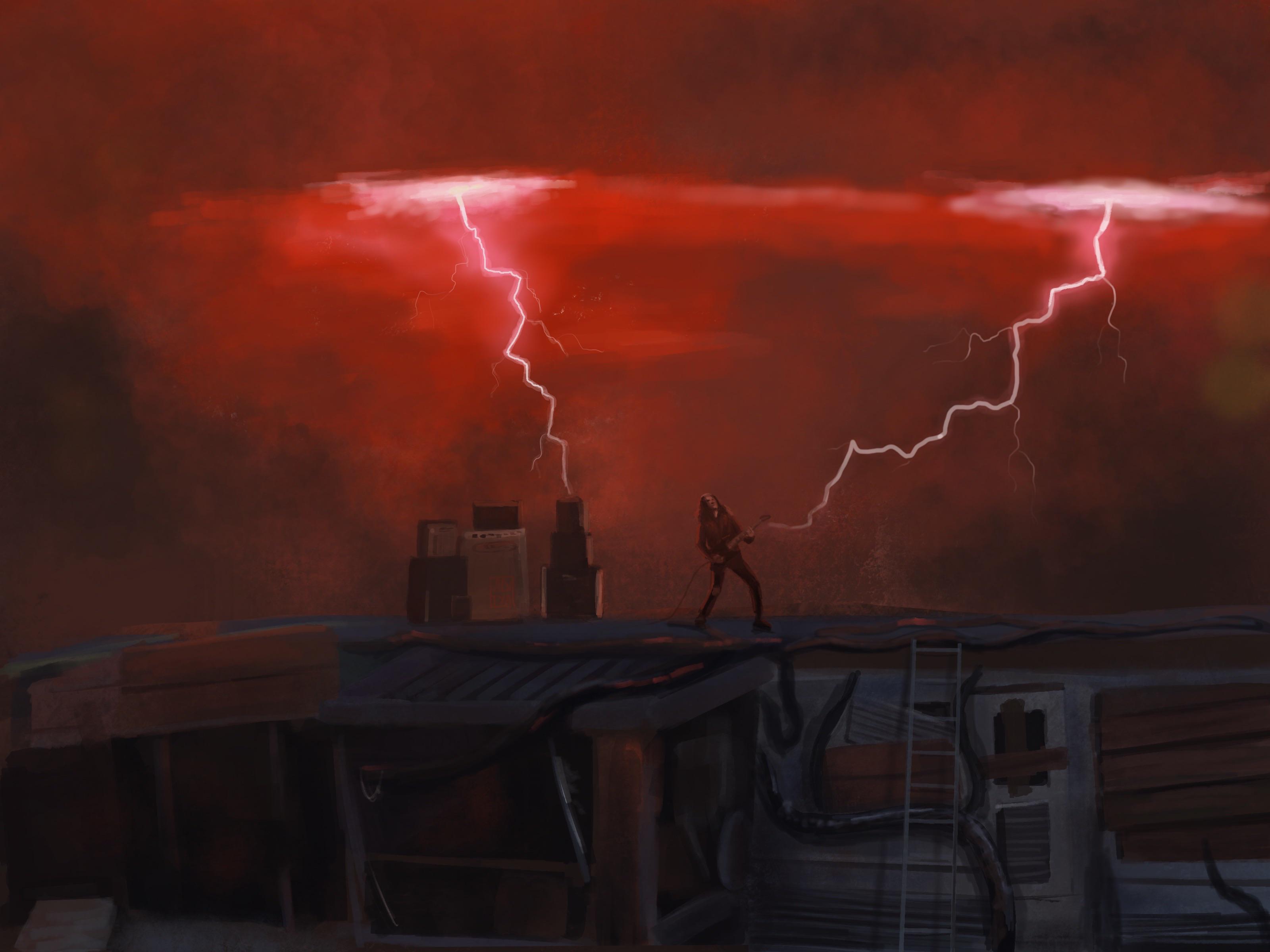 Painted Eddie Munson, the guitar hero