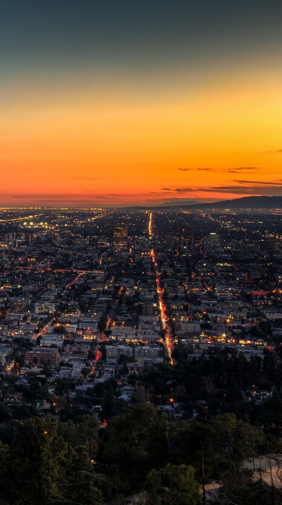 Sunset From Hollywood Hills Wallpaper