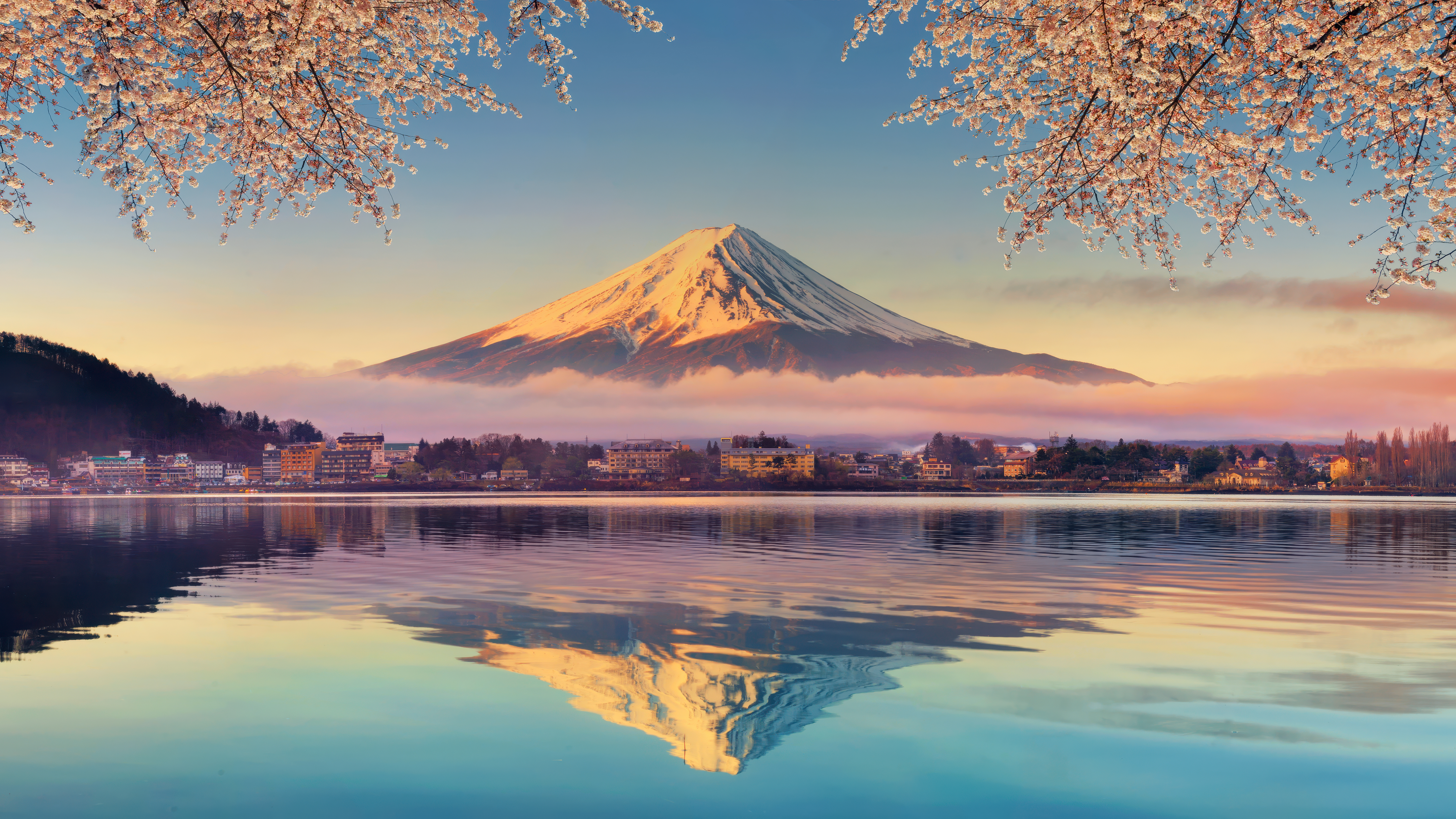 Lake Kawaguchi Wallpaper 4K, Mount Fuji