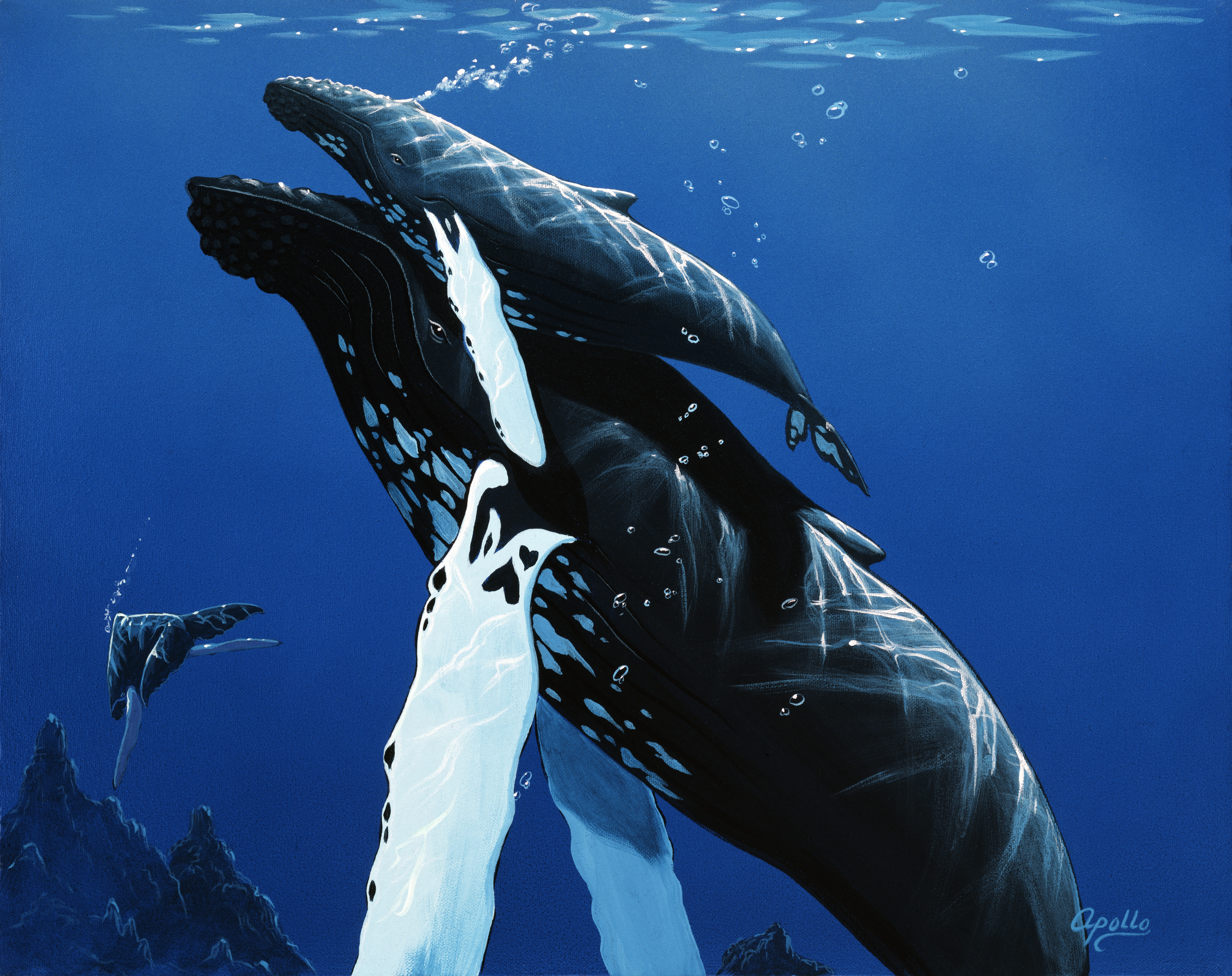 Mother Humpback With Baby Mural