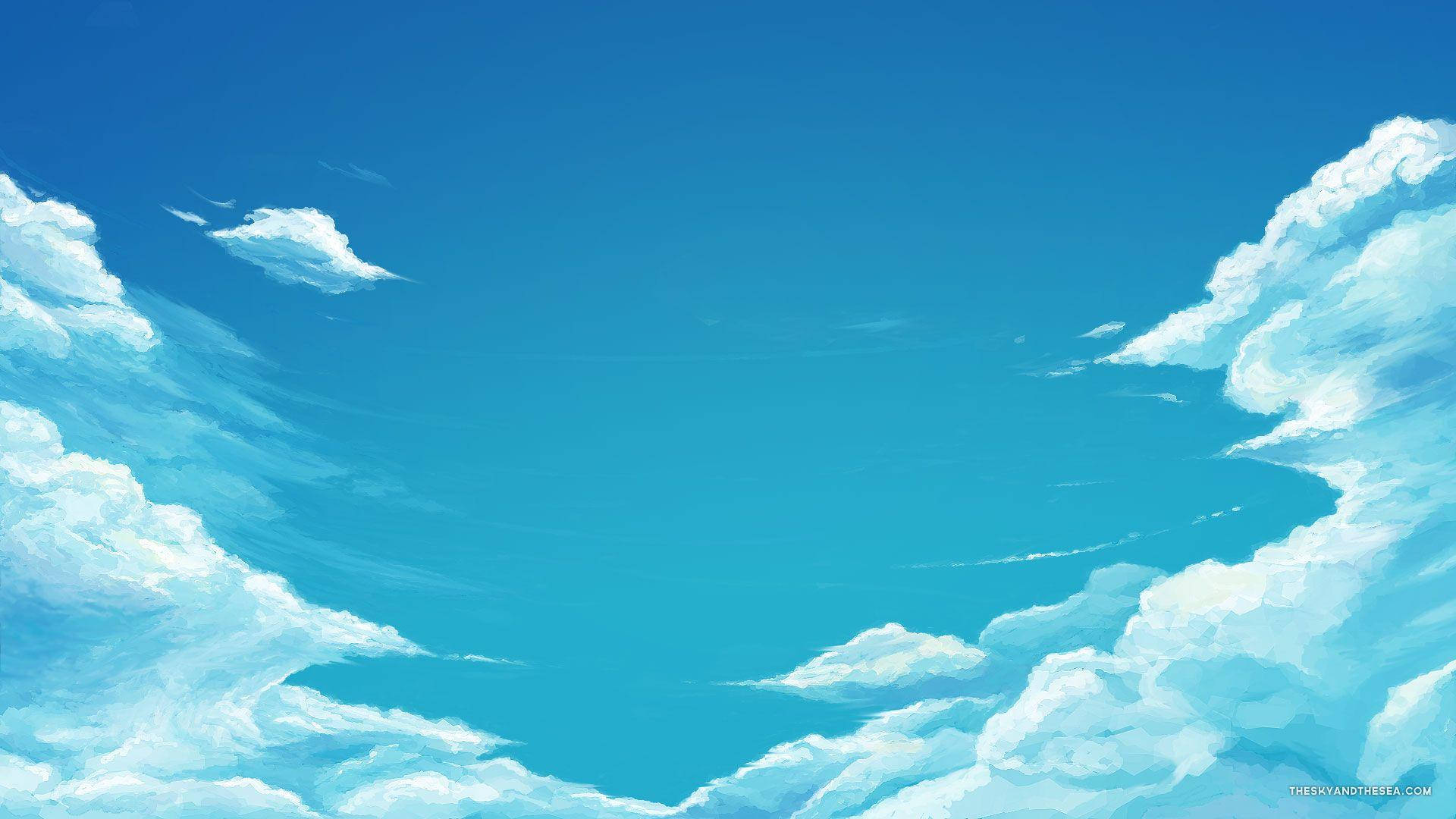 Blue Anime Scenery Wallpaper
