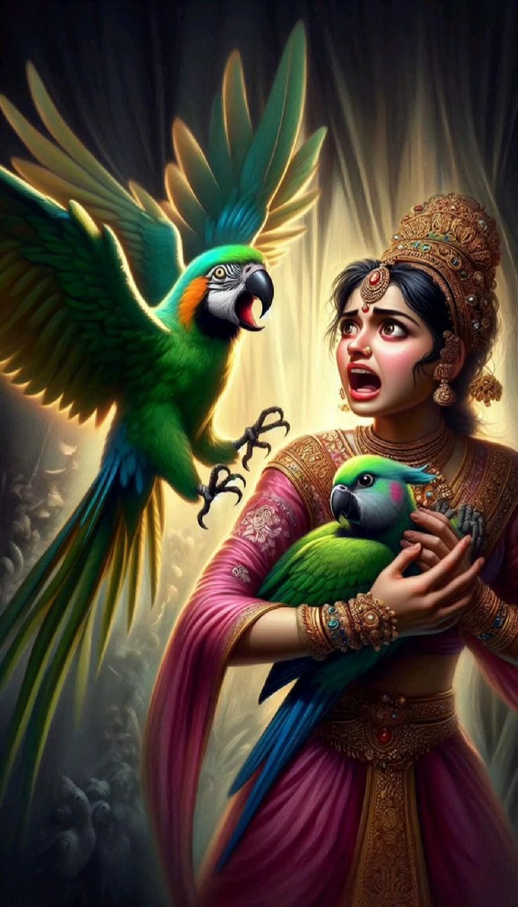 MAYA SITA AND PARROTS