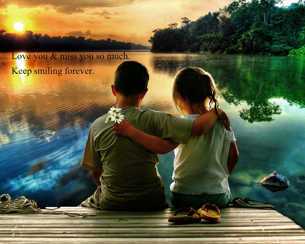 Little Boy And Girl Wallpaper